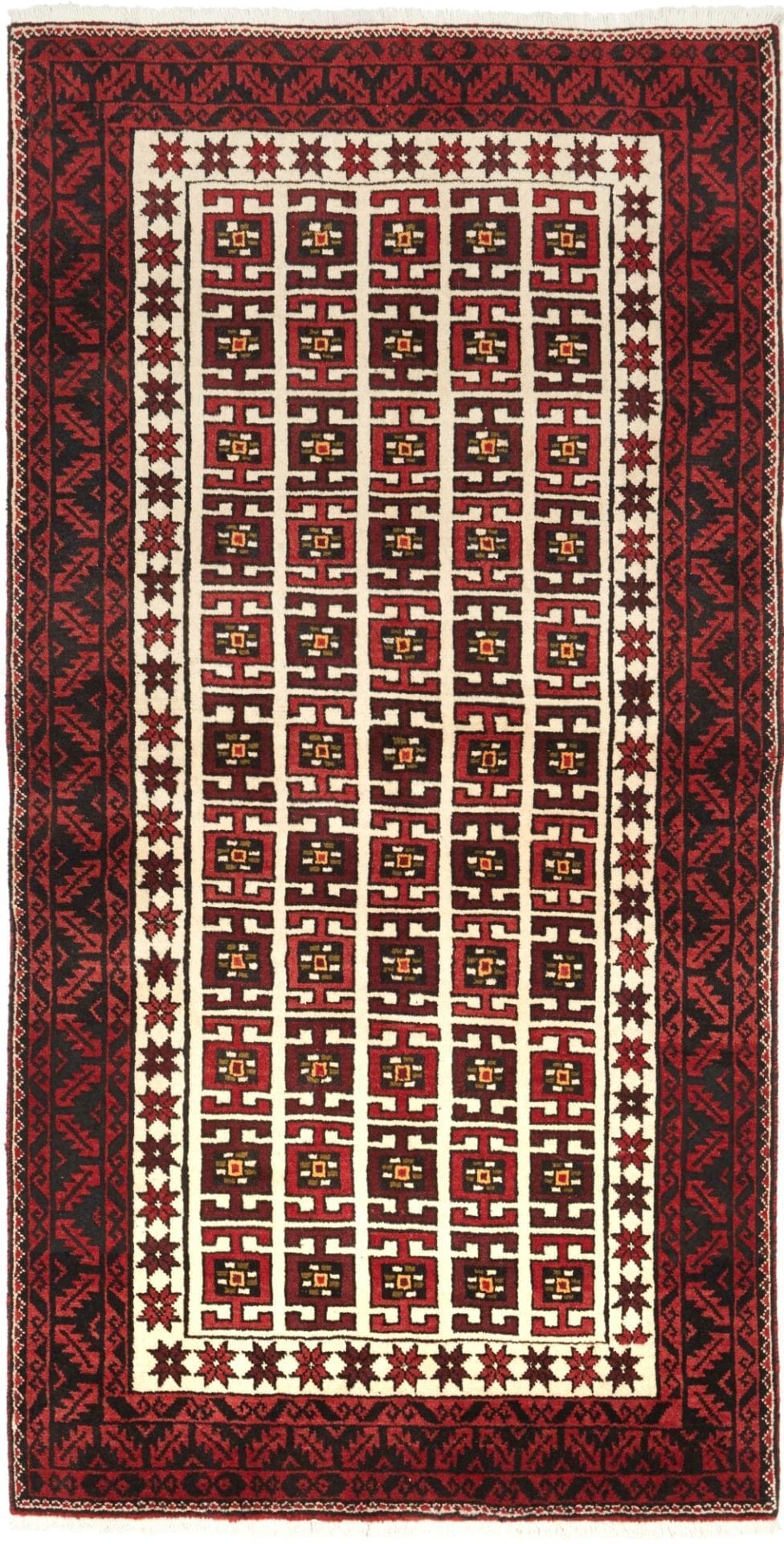 Orientteppich 100 x 187cm aus Schurwolle, handgeknüpft, Nain