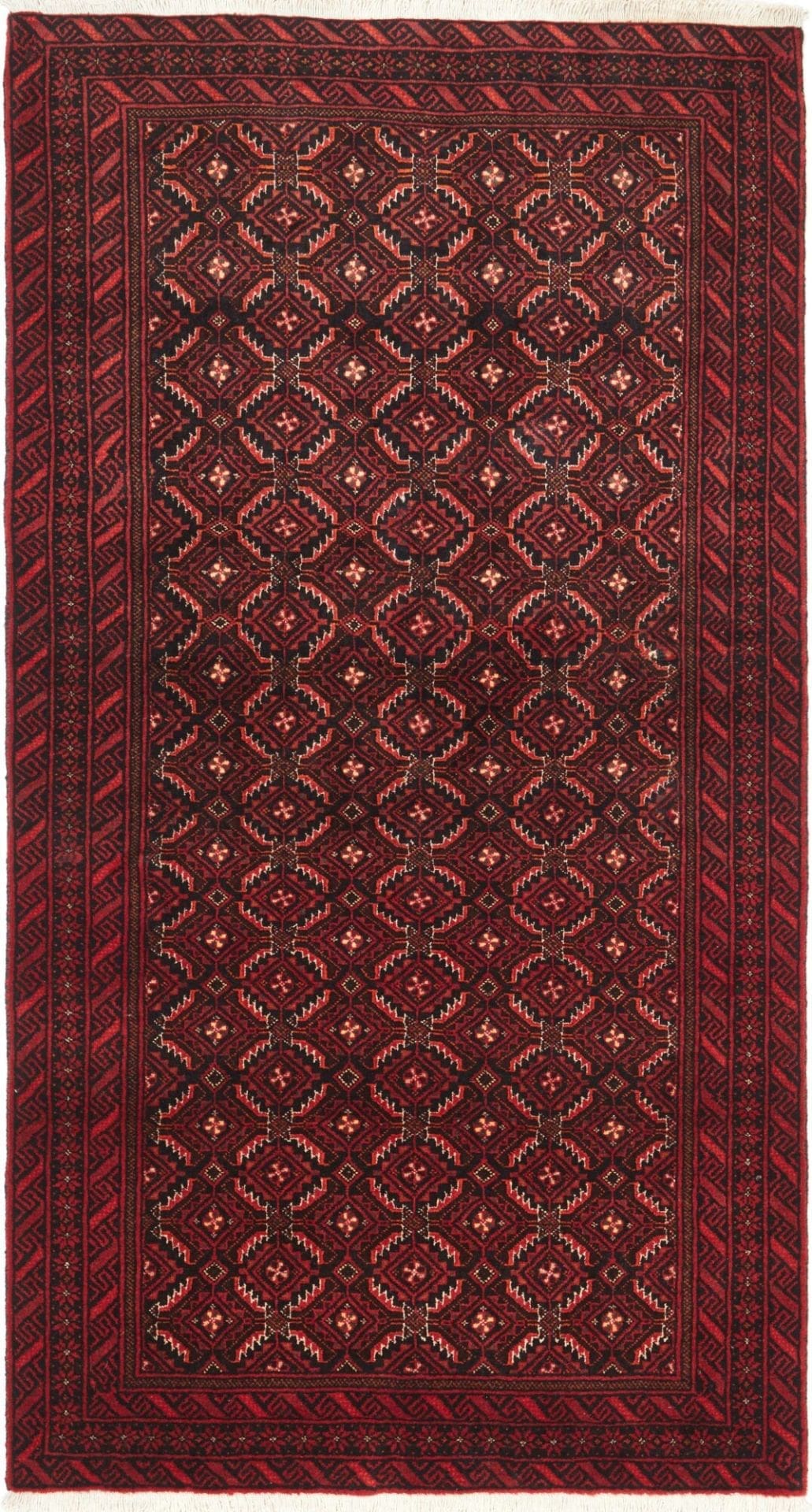 Orientteppich 103 x 184cm aus Schurwolle, handgeknüpft, Nain