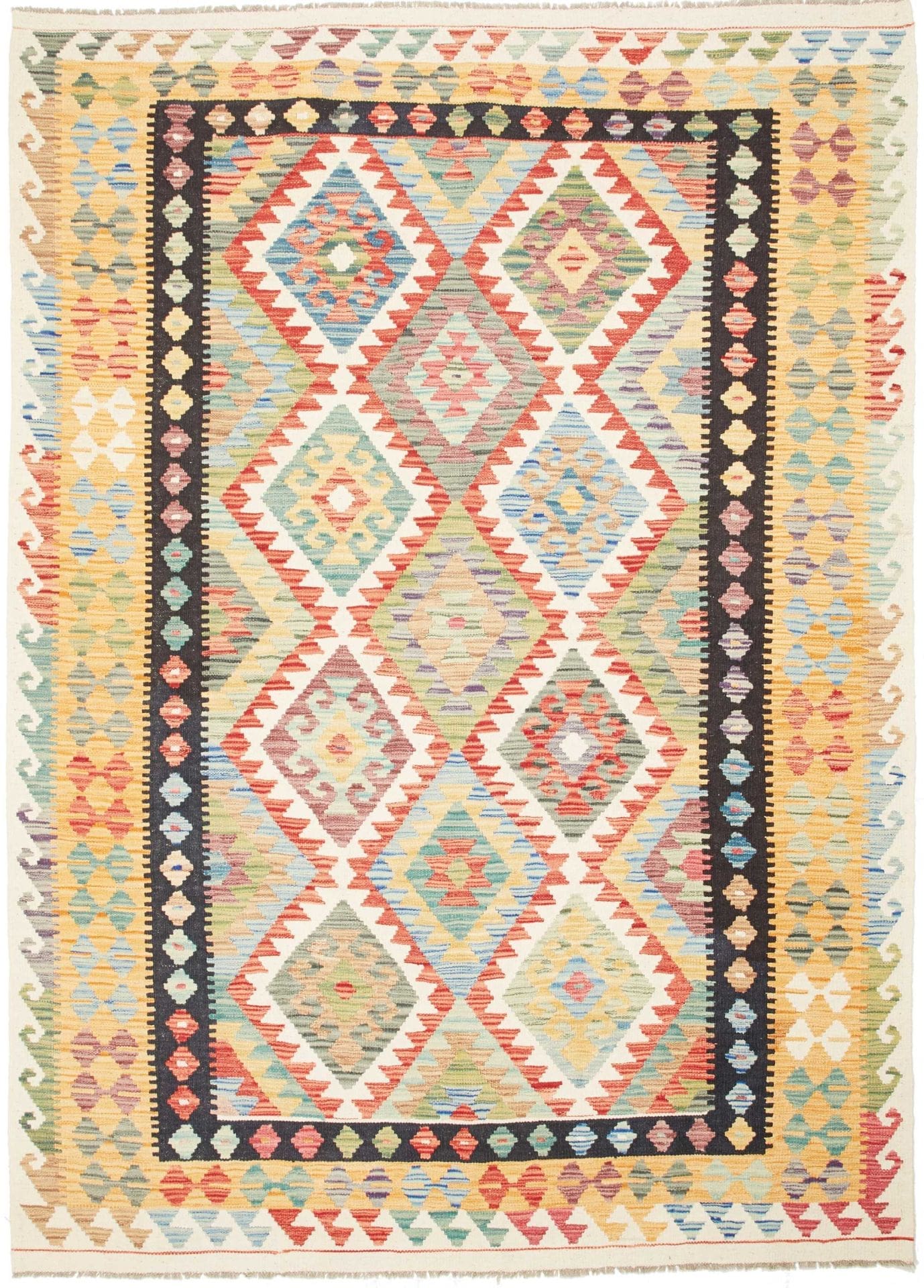 Orientteppich 173 x 237cm aus Schurwolle, handgewebt, Kelim