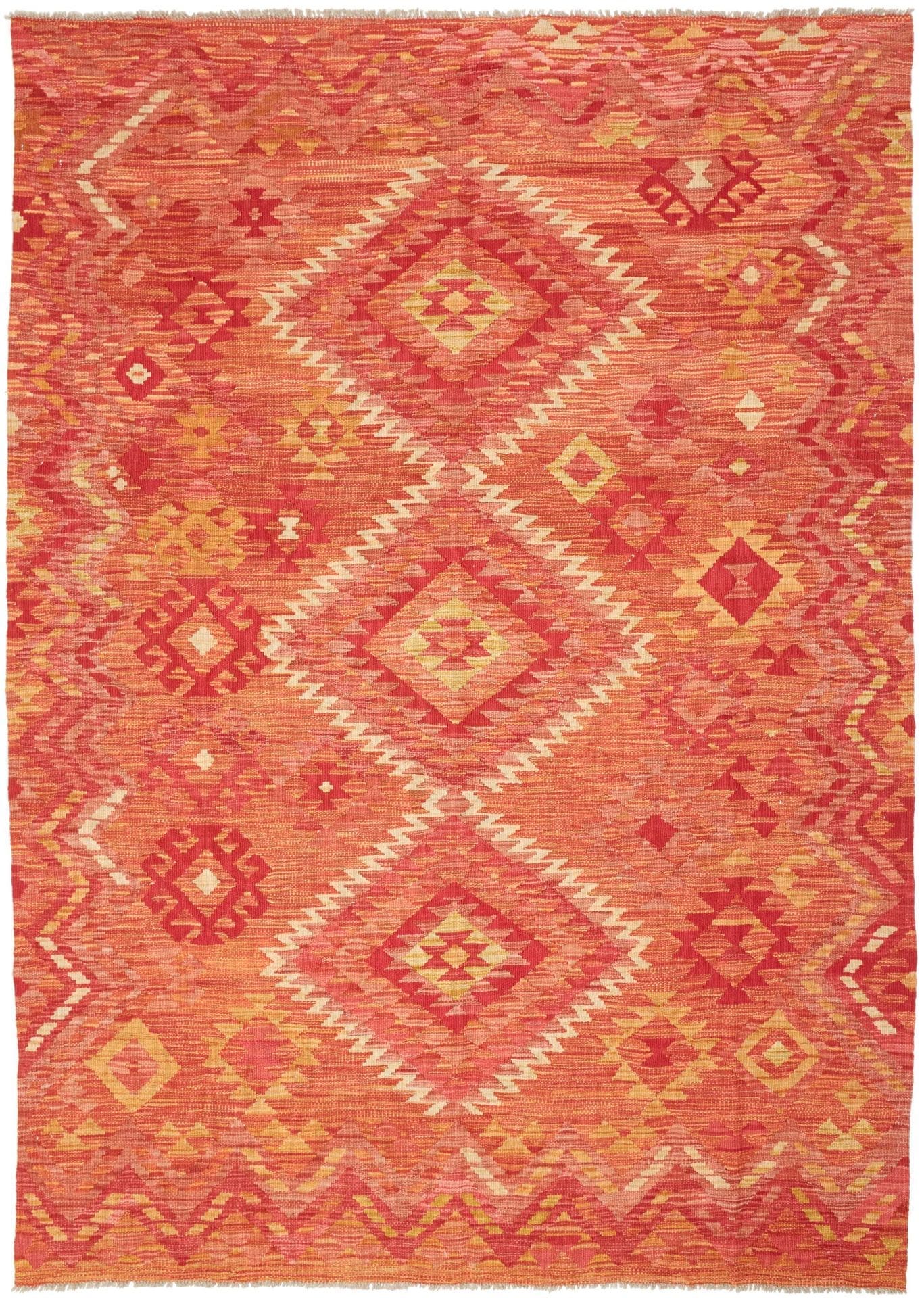 Orientteppich 174 x 244 cm aus Schurwolle, handgewebt, Kelim