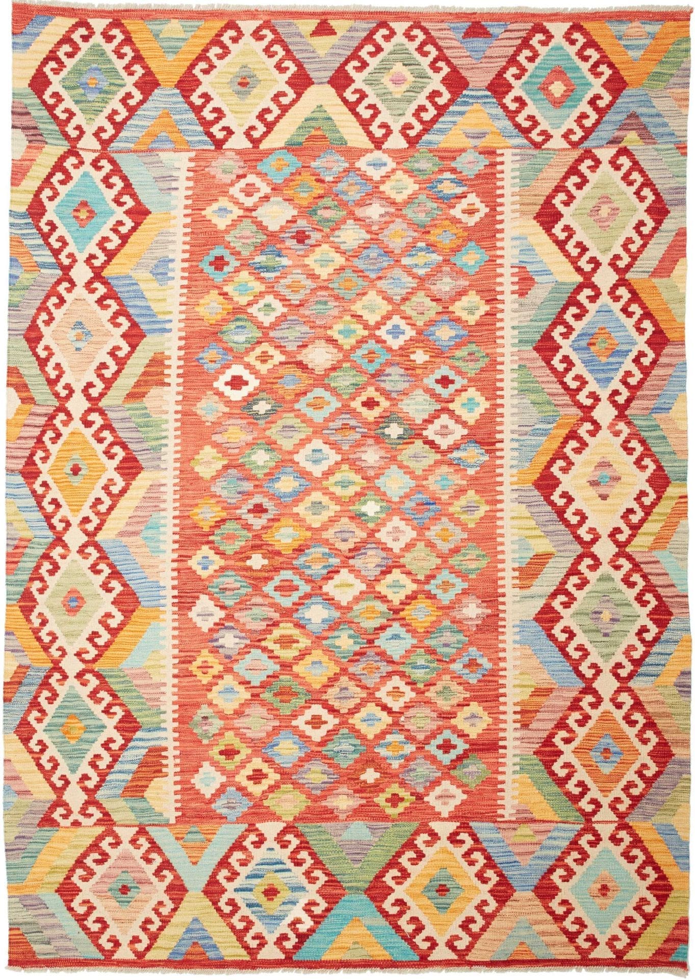 Orientteppich 177 x 241cm aus Schurwolle, handgewebt, Kelim