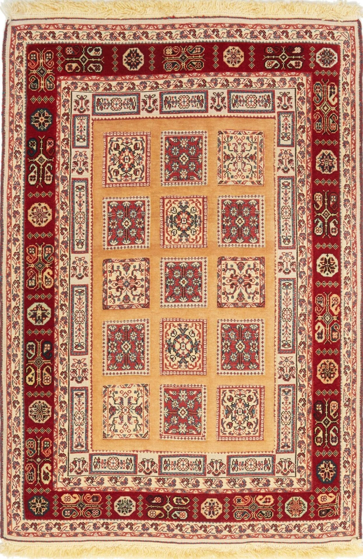 Orientteppich 85 x 121 cm - Handgeknüpft aus Schurwolle, Nain