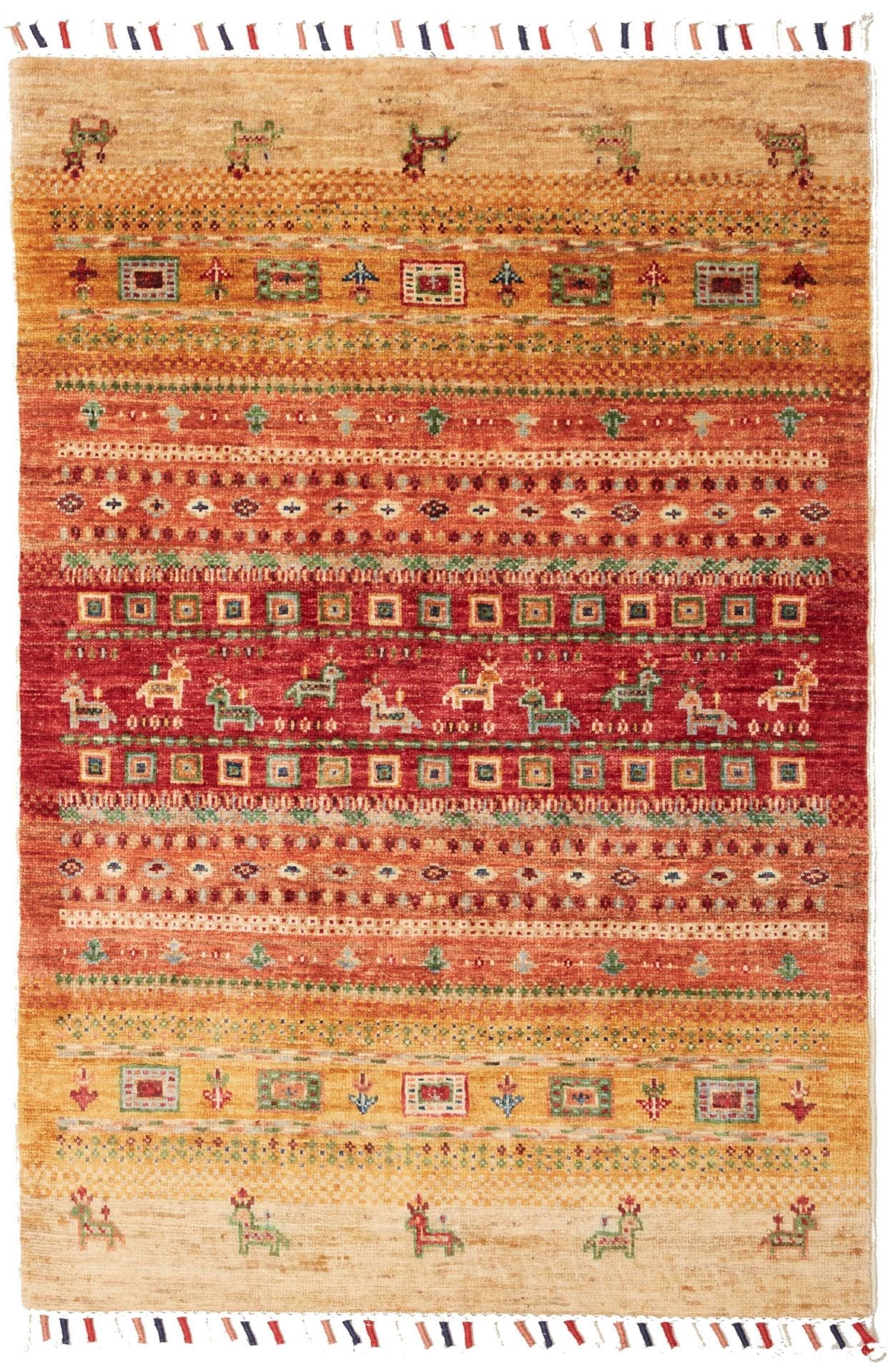 Orientteppich Gabbeh 82 x 115cm, weiche Schurwolle, handgeknüpft