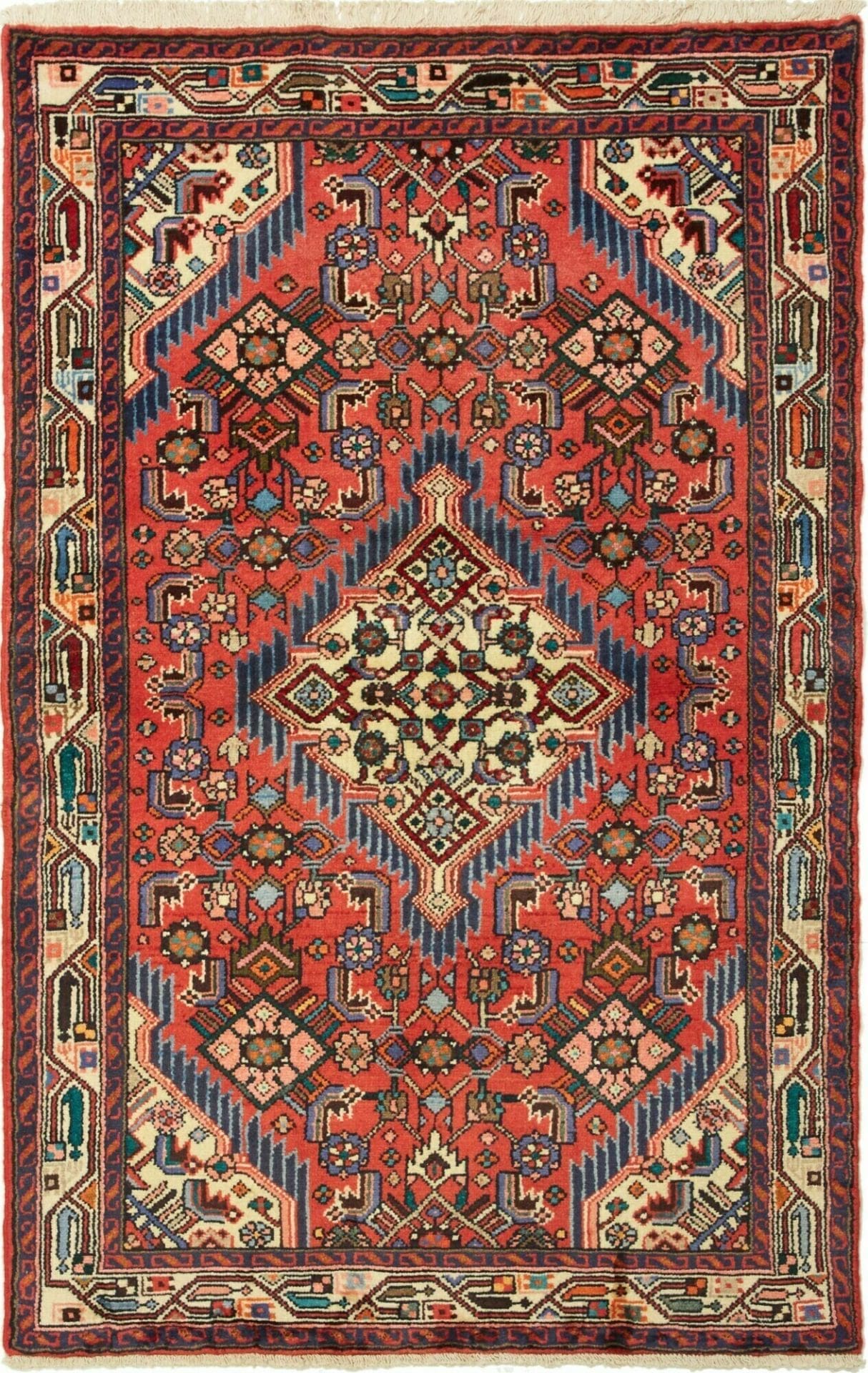 Orientteppich Hamadan 103 x 158 cm, Schurwolle, Handgeknüpft