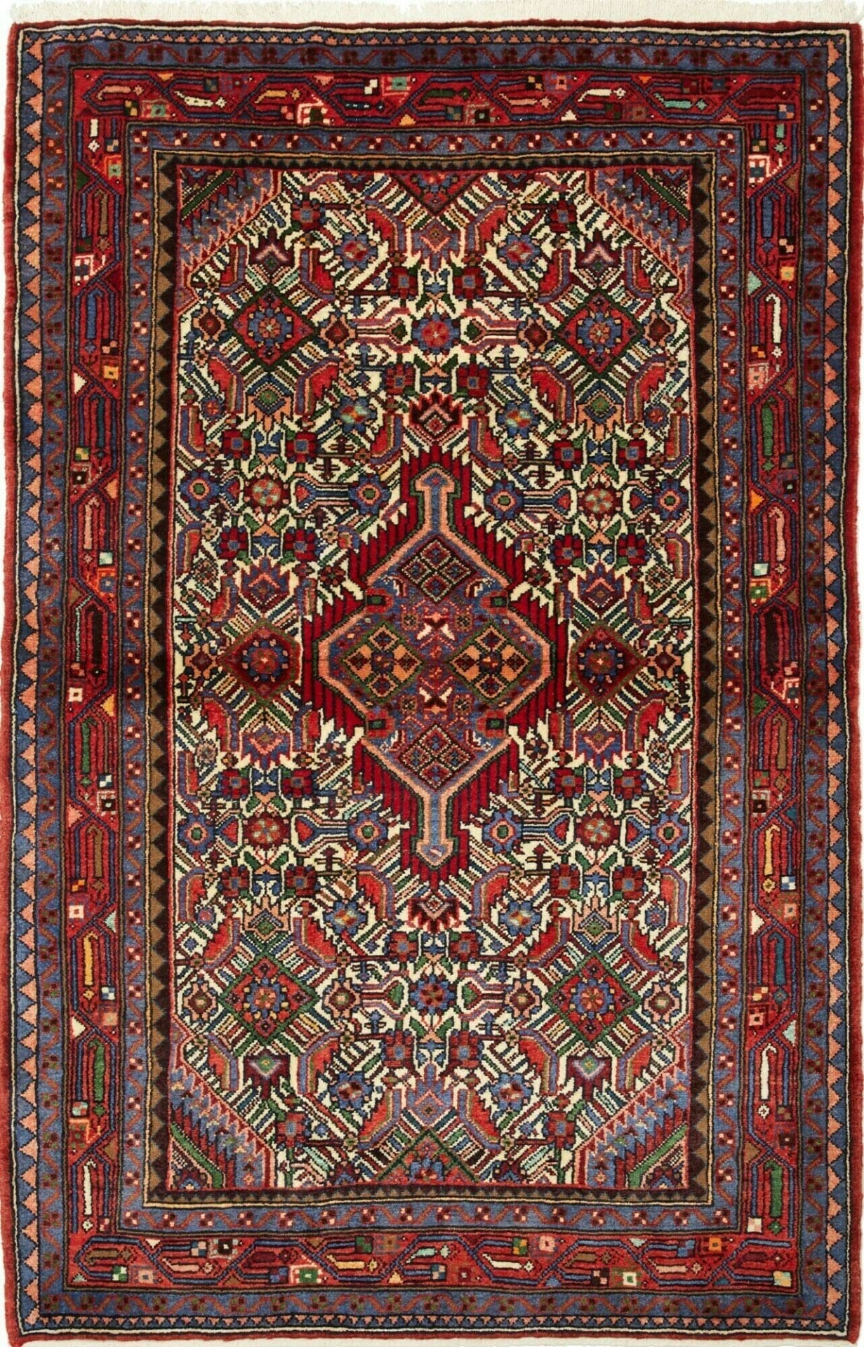 Orientteppich Hamadan 113 x 172 cm, Schurwolle, handgeknüpft