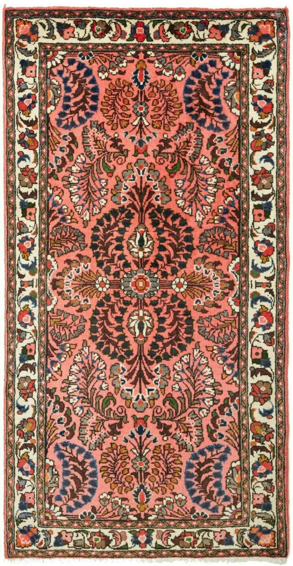 Orientteppich Hamadan 73 x 137cm, Schurwolle, geometrisches Muster, handgeknüpft