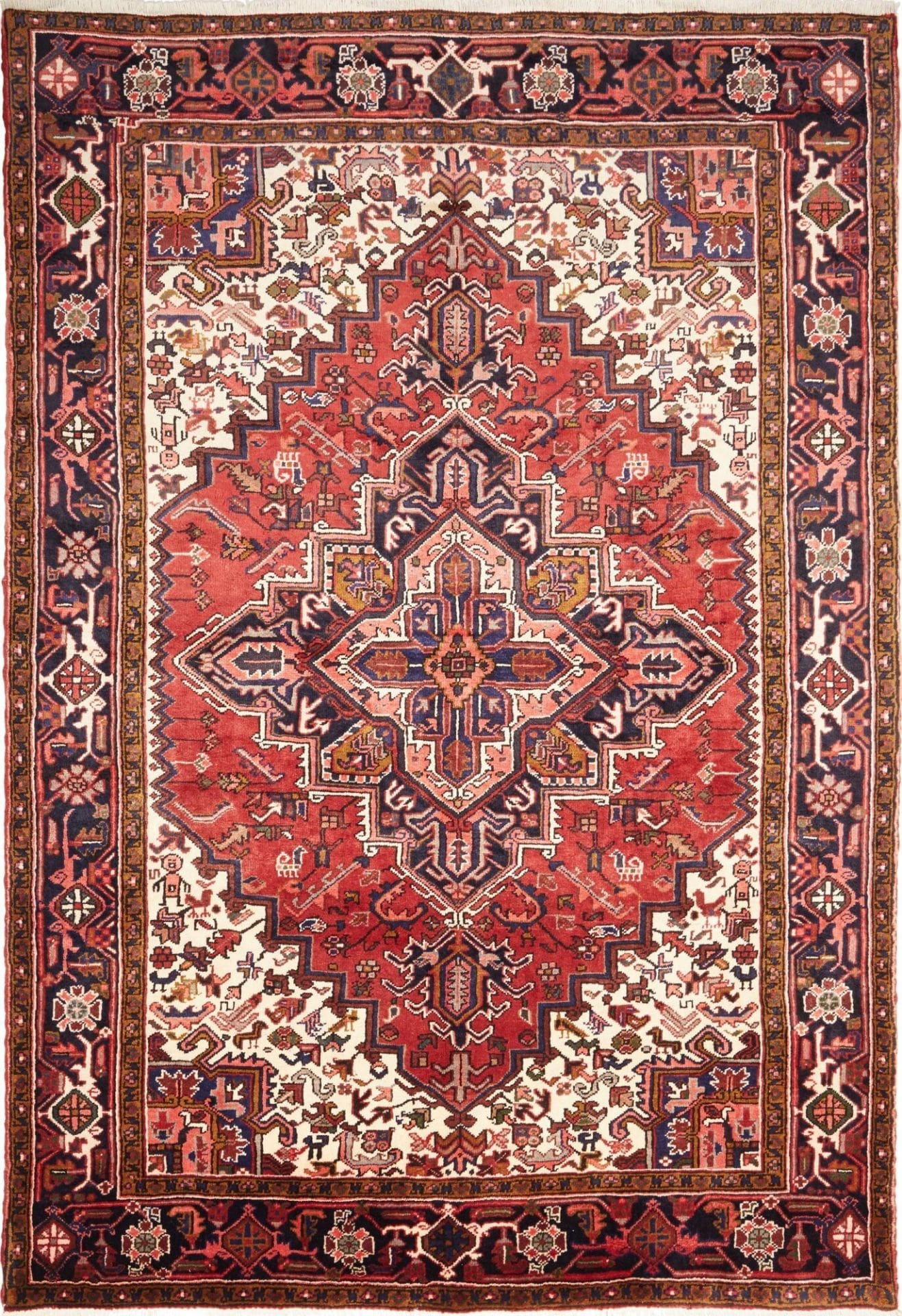 Orientteppich Heriz 209 x 300 cm, handgeknüpft, rustikales Design