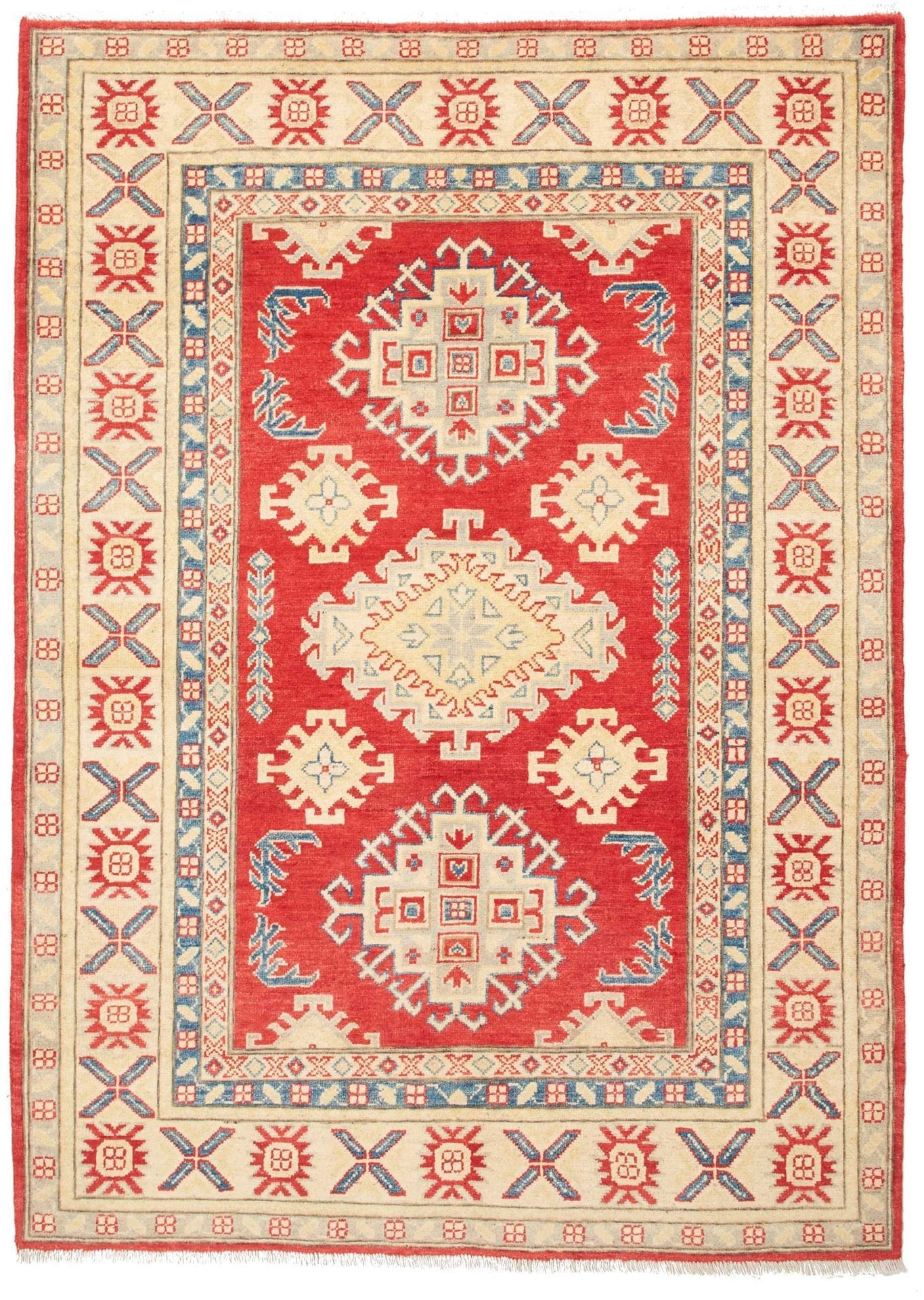 Orientteppich Kazak 133 x 181 cm, Schurwolle, handgeknüpft