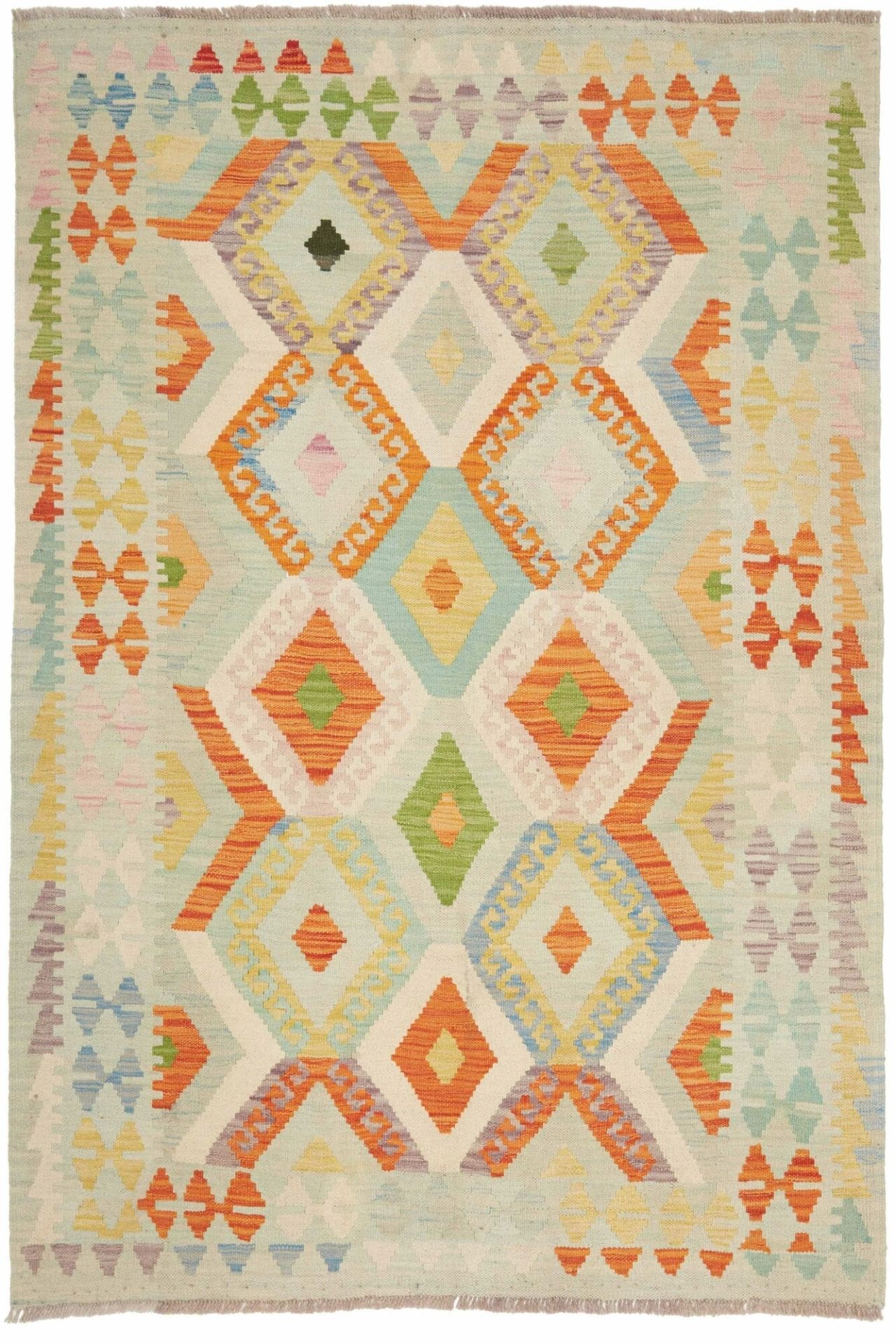 Orientteppich Kelim 129 x 177 cm, Schurwolle, handgewebt