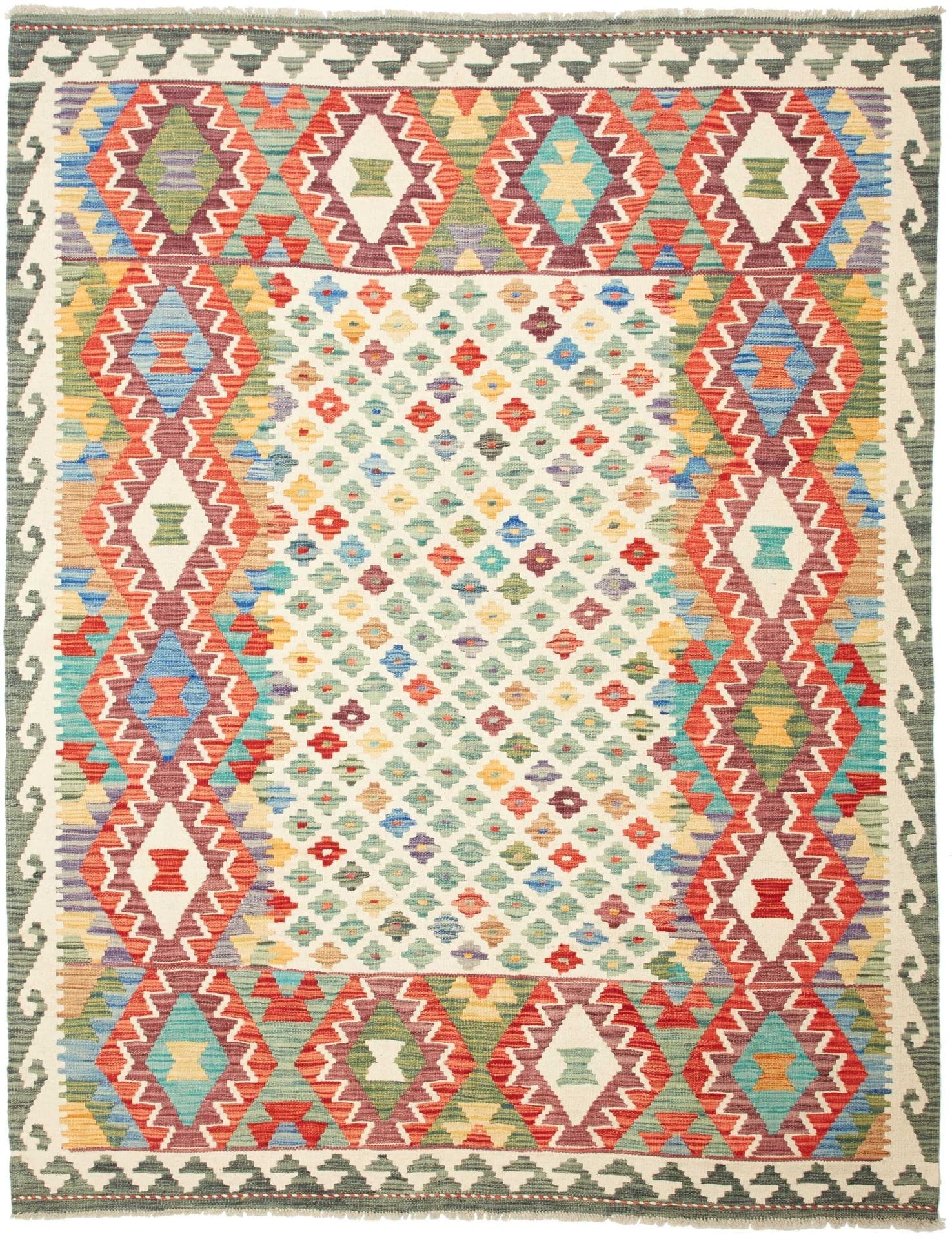 Orientteppich Kelim 181 x 228cm aus Schurwolle, handgewebt