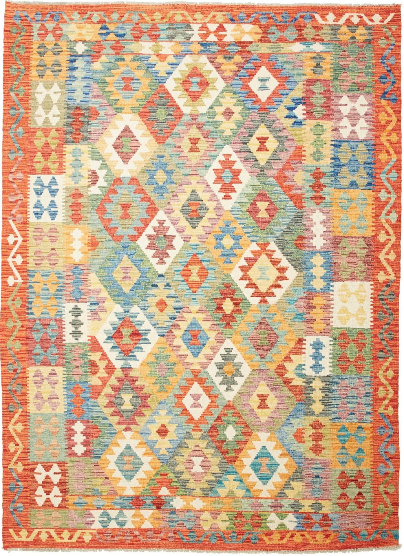 Orientteppich Kelim 182 x 247cm aus Schurwolle, handgewebt