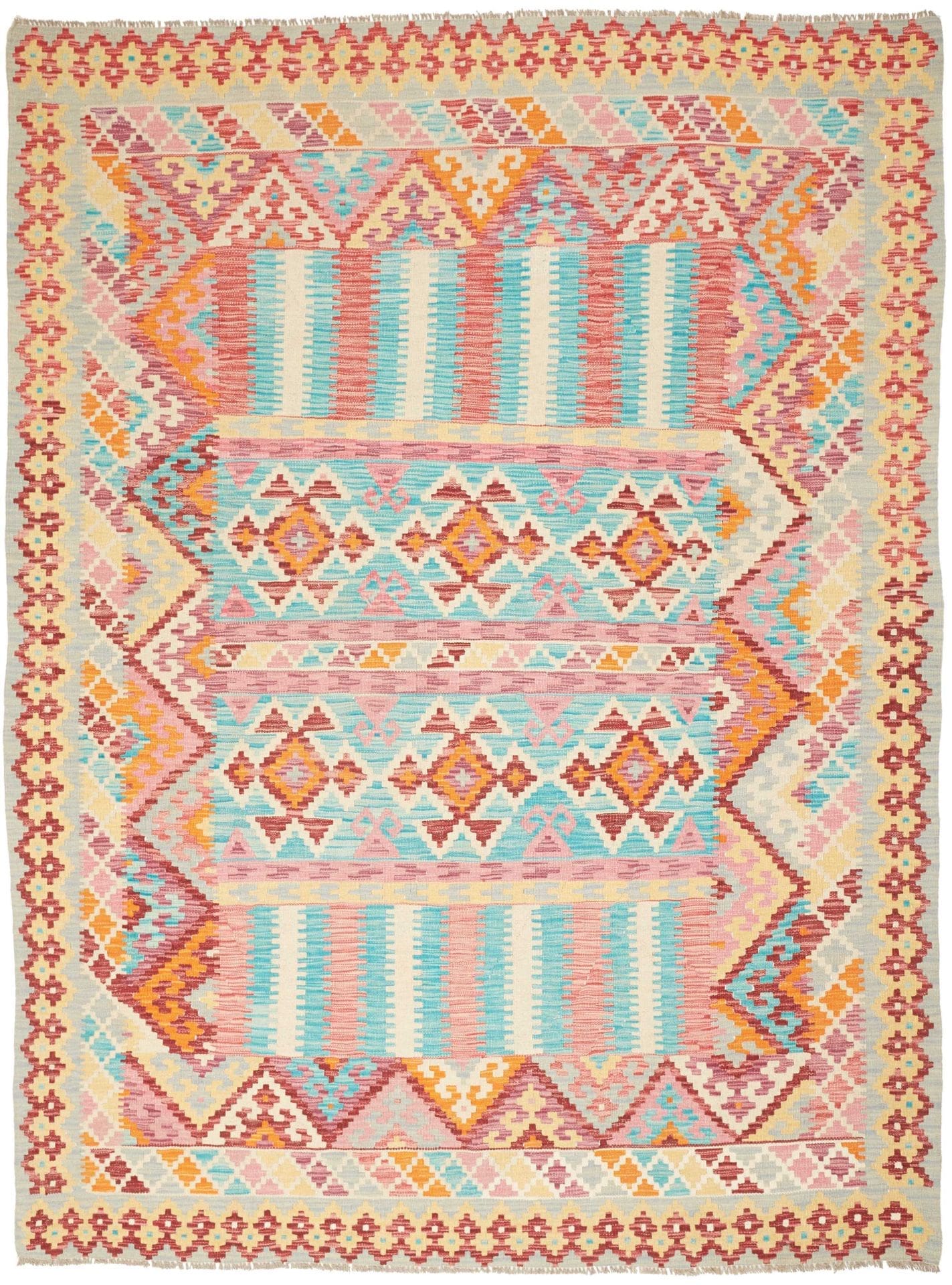 Orientteppich Kelim 187 x 247cm aus Schurwolle, handgewebt