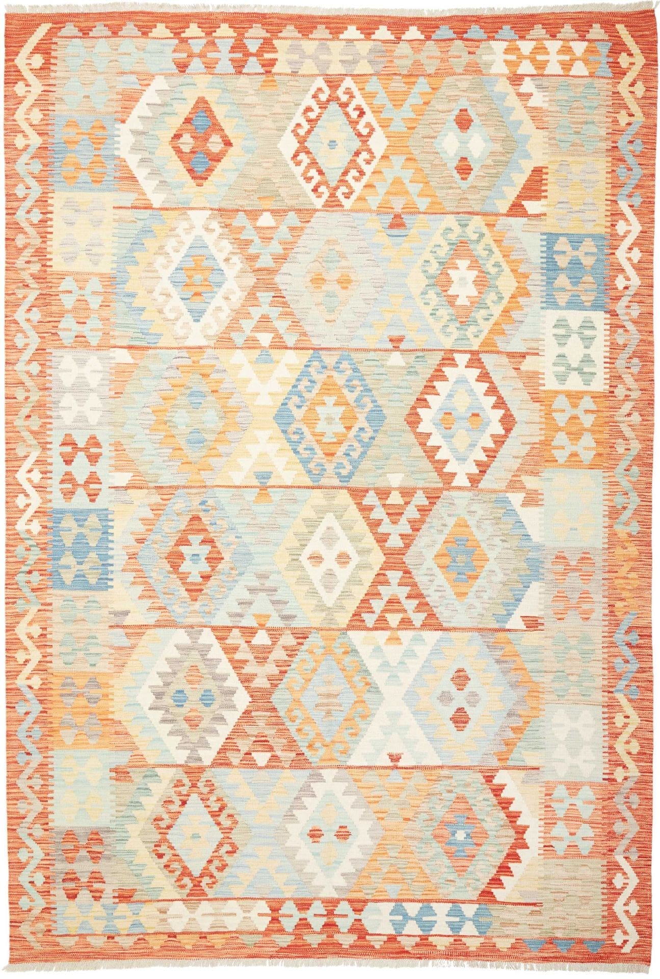 Orientteppich Kelim 200 x 290 cm, handgewebt, afghanisches Design