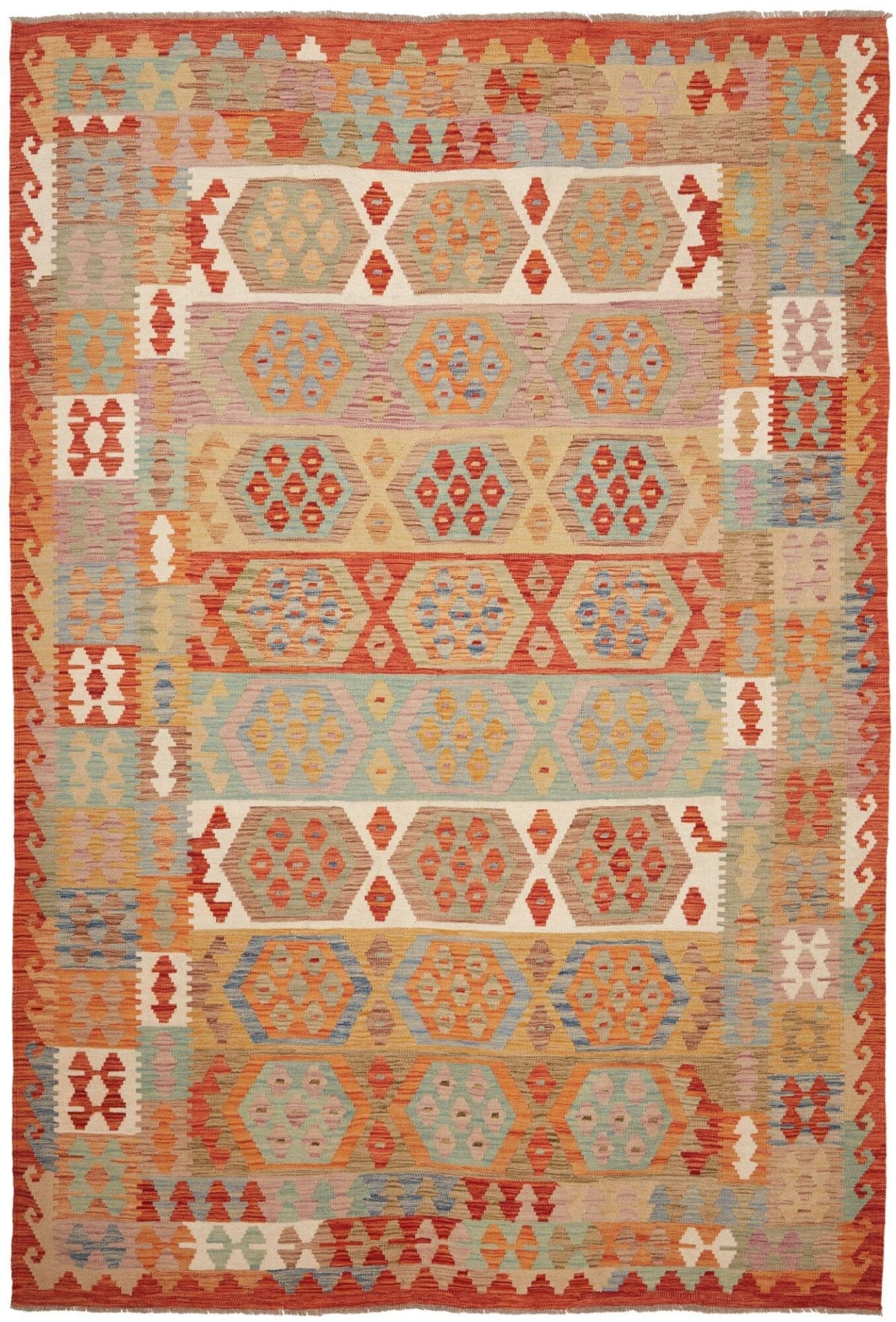 Orientteppich Kelim 202 x 294 cm aus Schurwolle, handgewebt