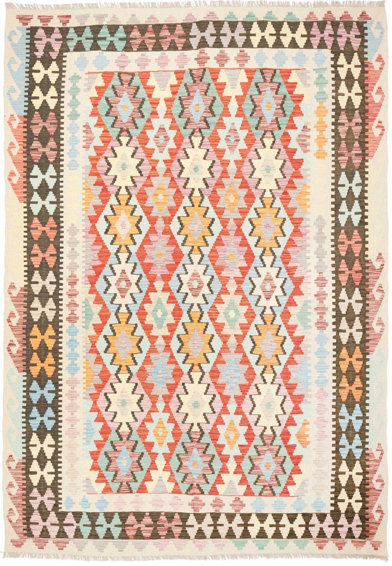 Orientteppich Kelim 206 x 293 cm handgewebt - Afghanisches Design