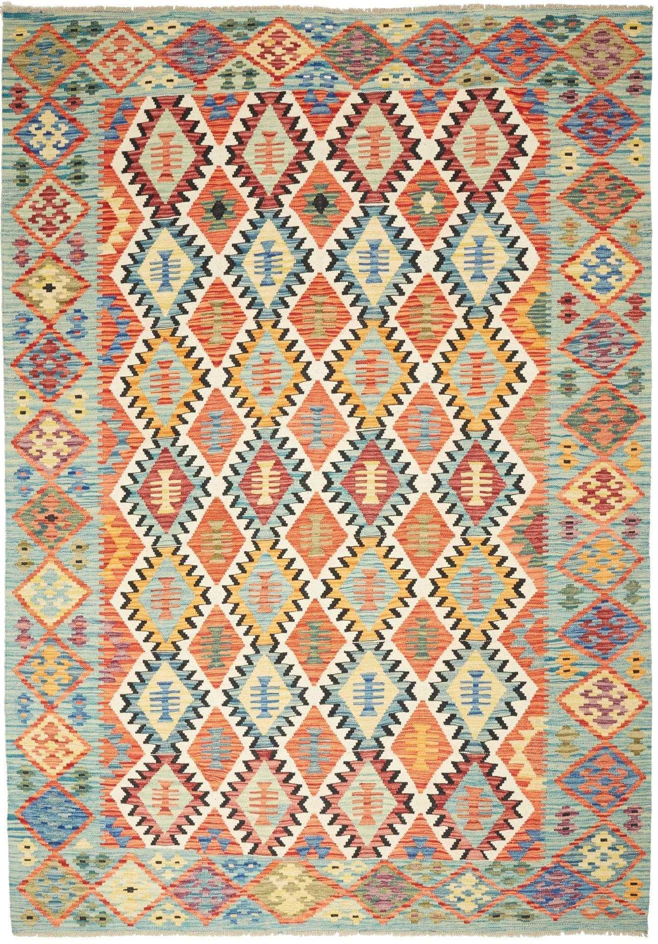 Orientteppich Kelim 206 x 294cm aus Schurwolle, handgewebt