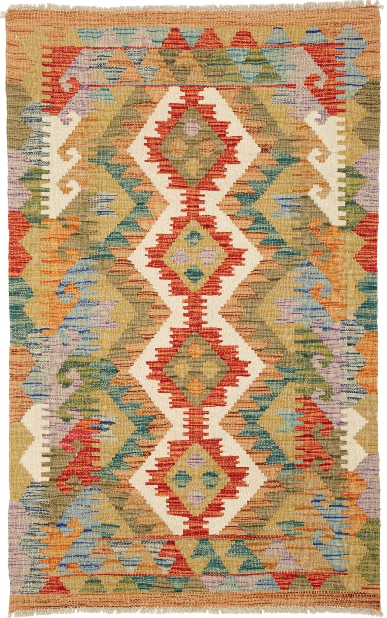 Orientteppich Kelim 80 x 124 cm, handgewebt, rustikales Flair