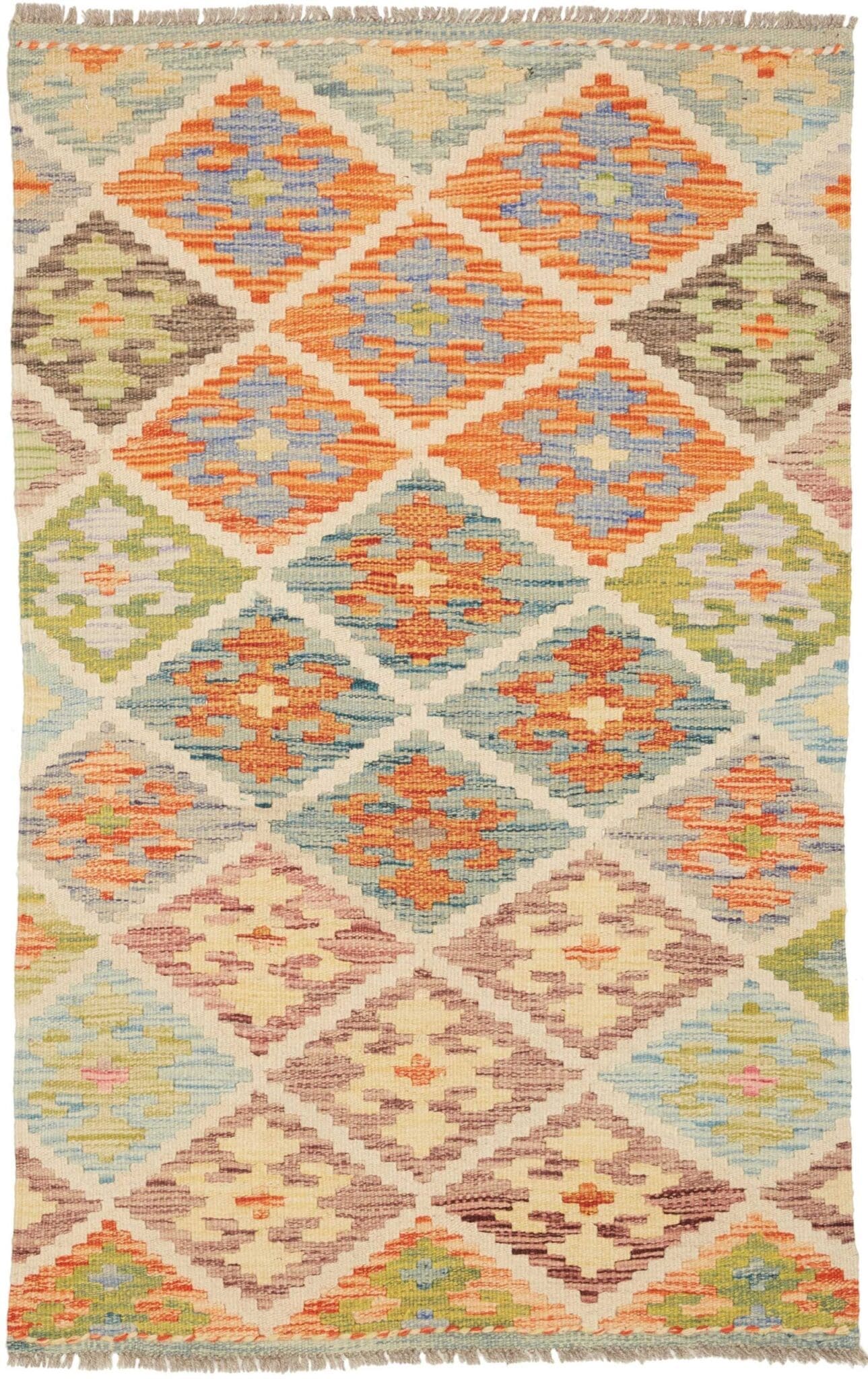 Orientteppich Kelim 81 x 124 cm, handgewebt, rustikales Flair