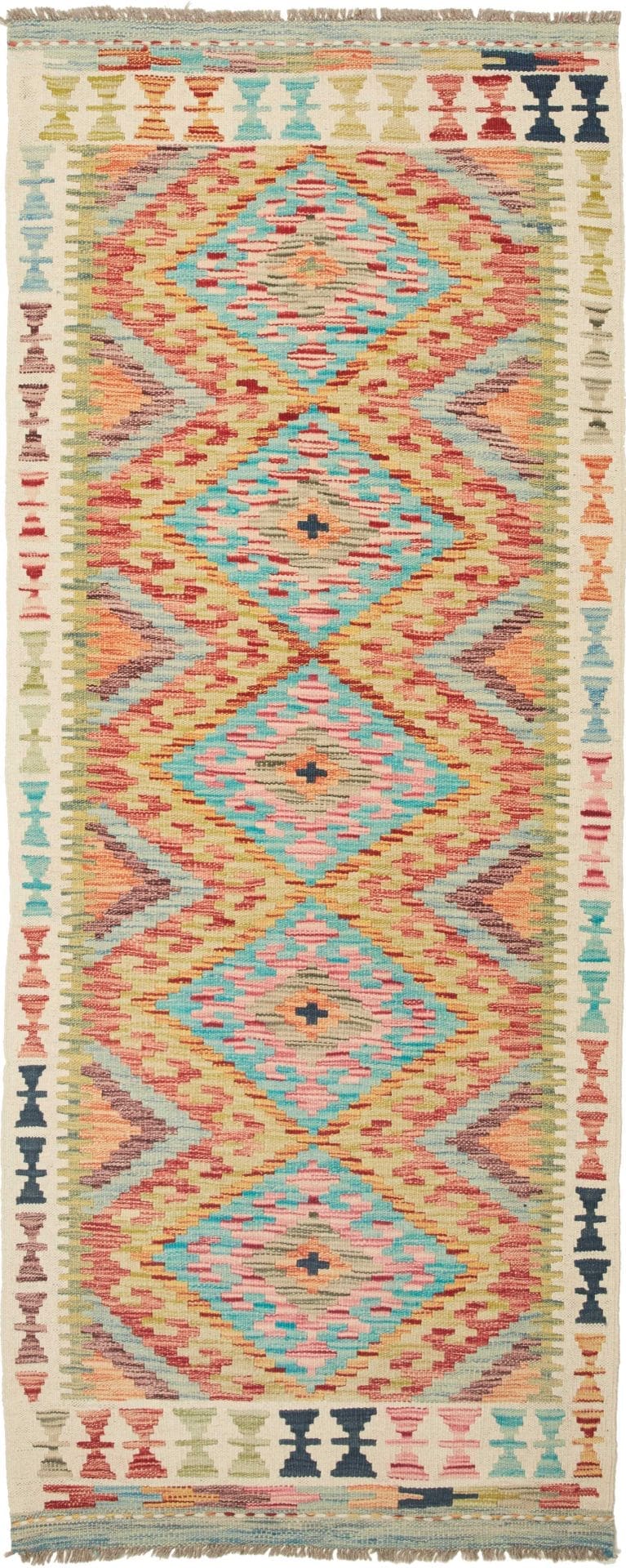 Orientteppich Kelim 82 x 205cm aus Schurwolle, handgewebt