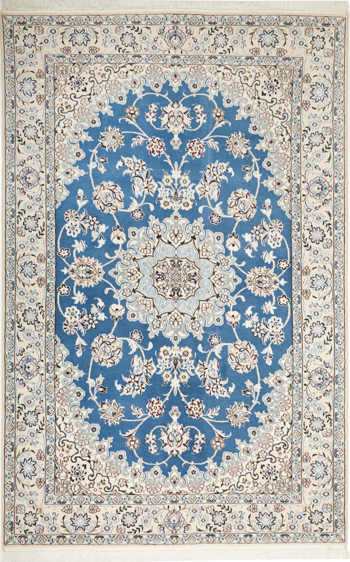 Orientteppich Nain 140 x 214cm | Handgeknüpft, Schurwolle, floral