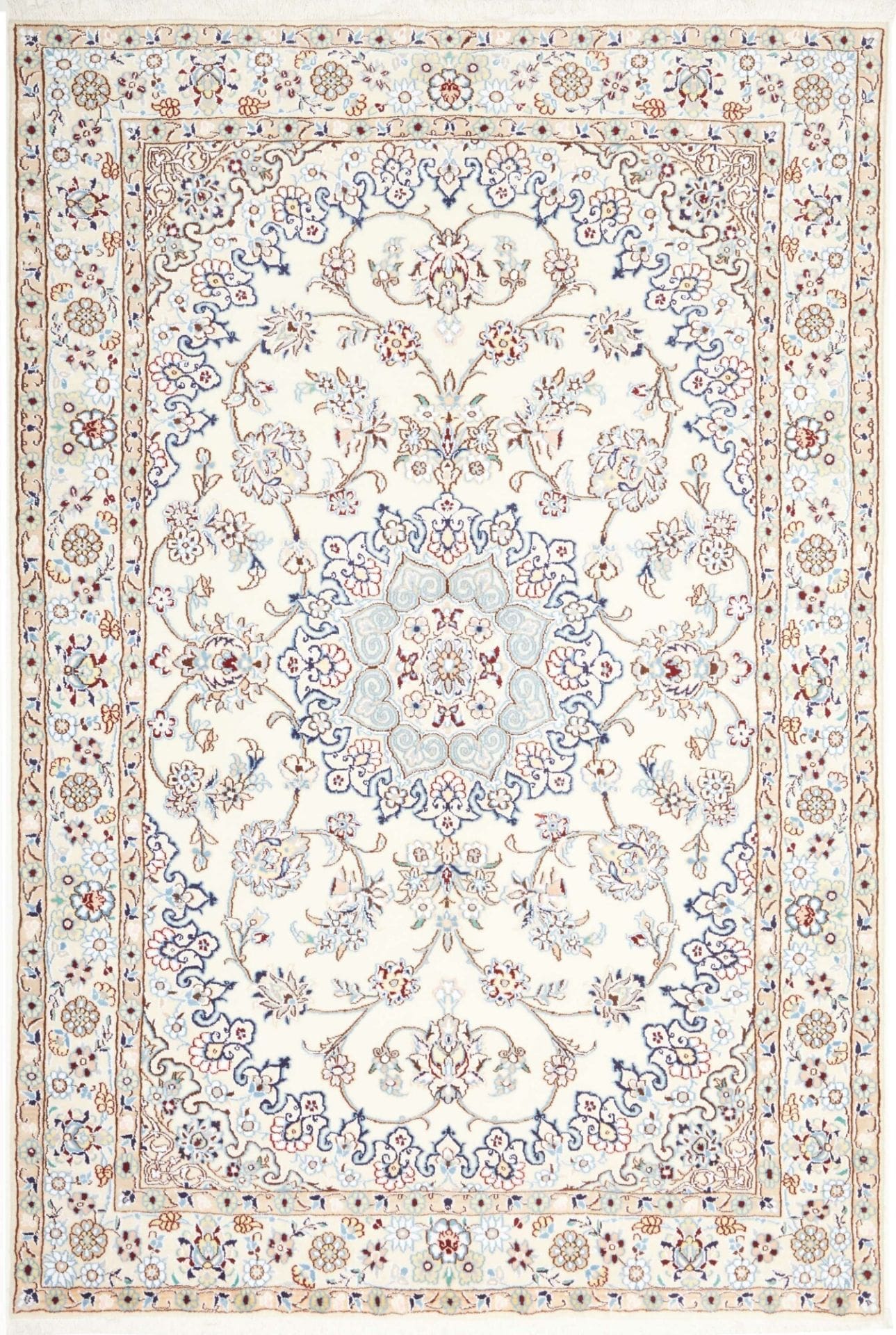 Orientteppich Nain 141 x 204 cm - Handgeknüpft, Schurwolle, Floral