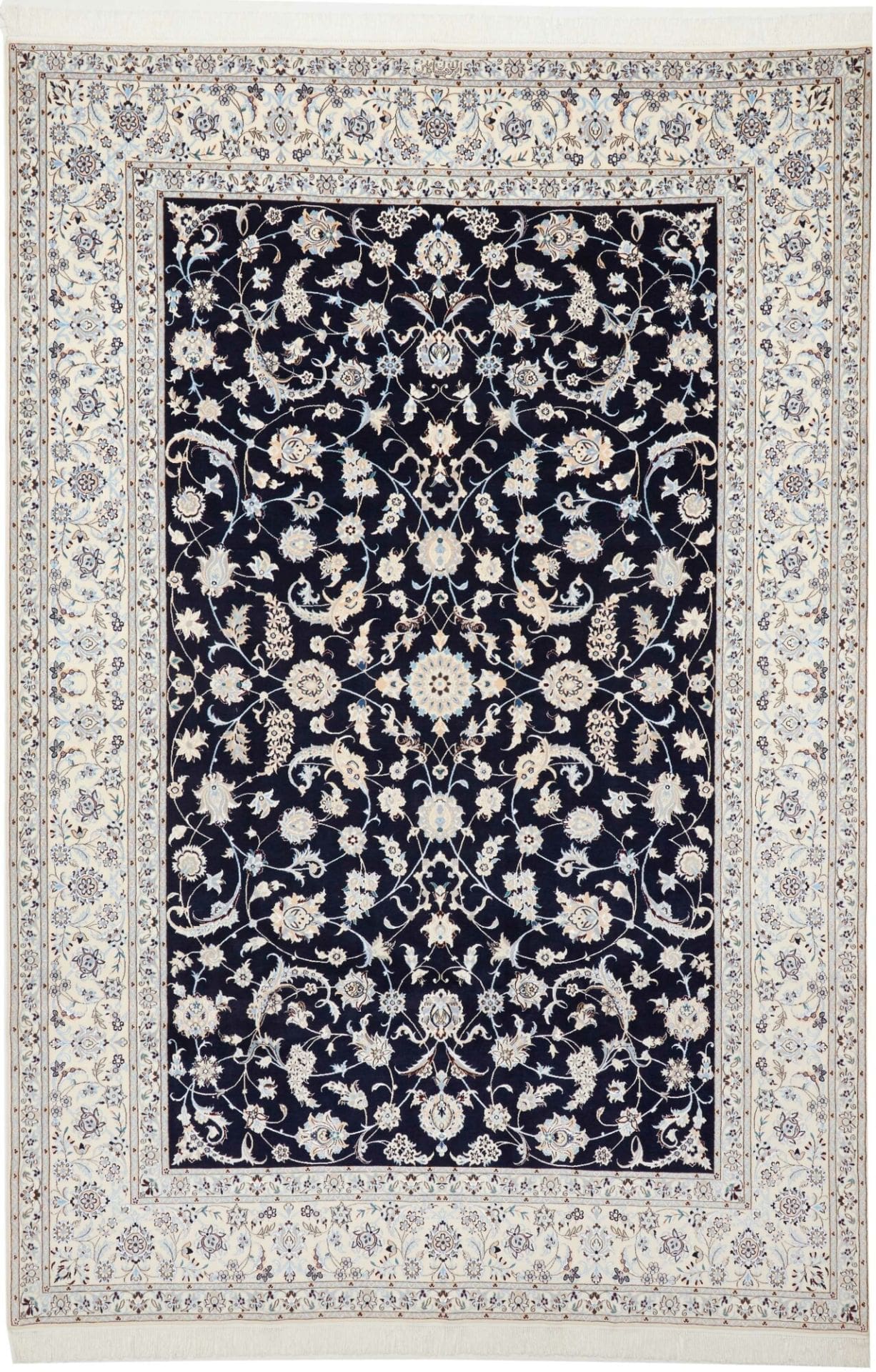 Orientteppich Nain 208 x 307 cm, handgeknüpft, Schurwolle, floral