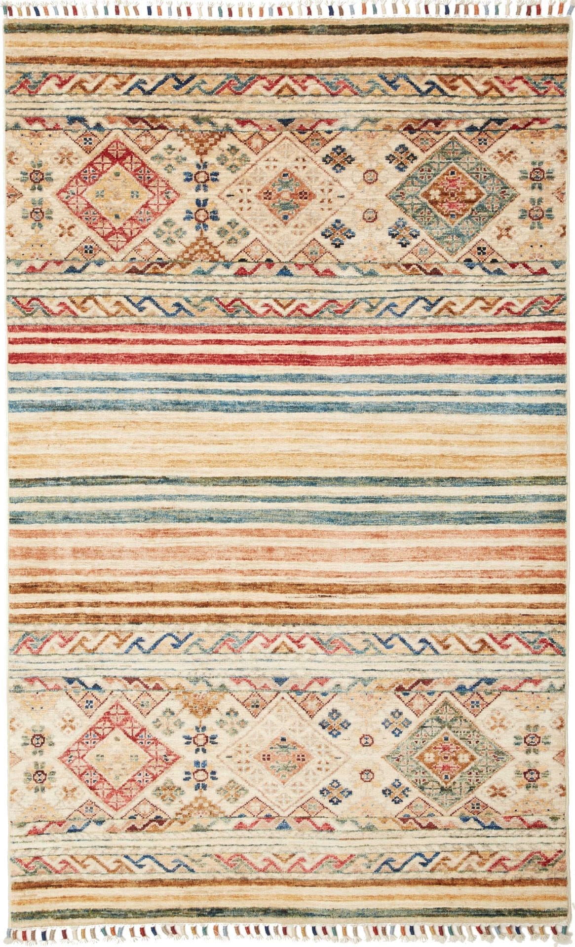 Orientteppich Samarkand 101 x 157cm, handgeknüpft, Wolle, bunt