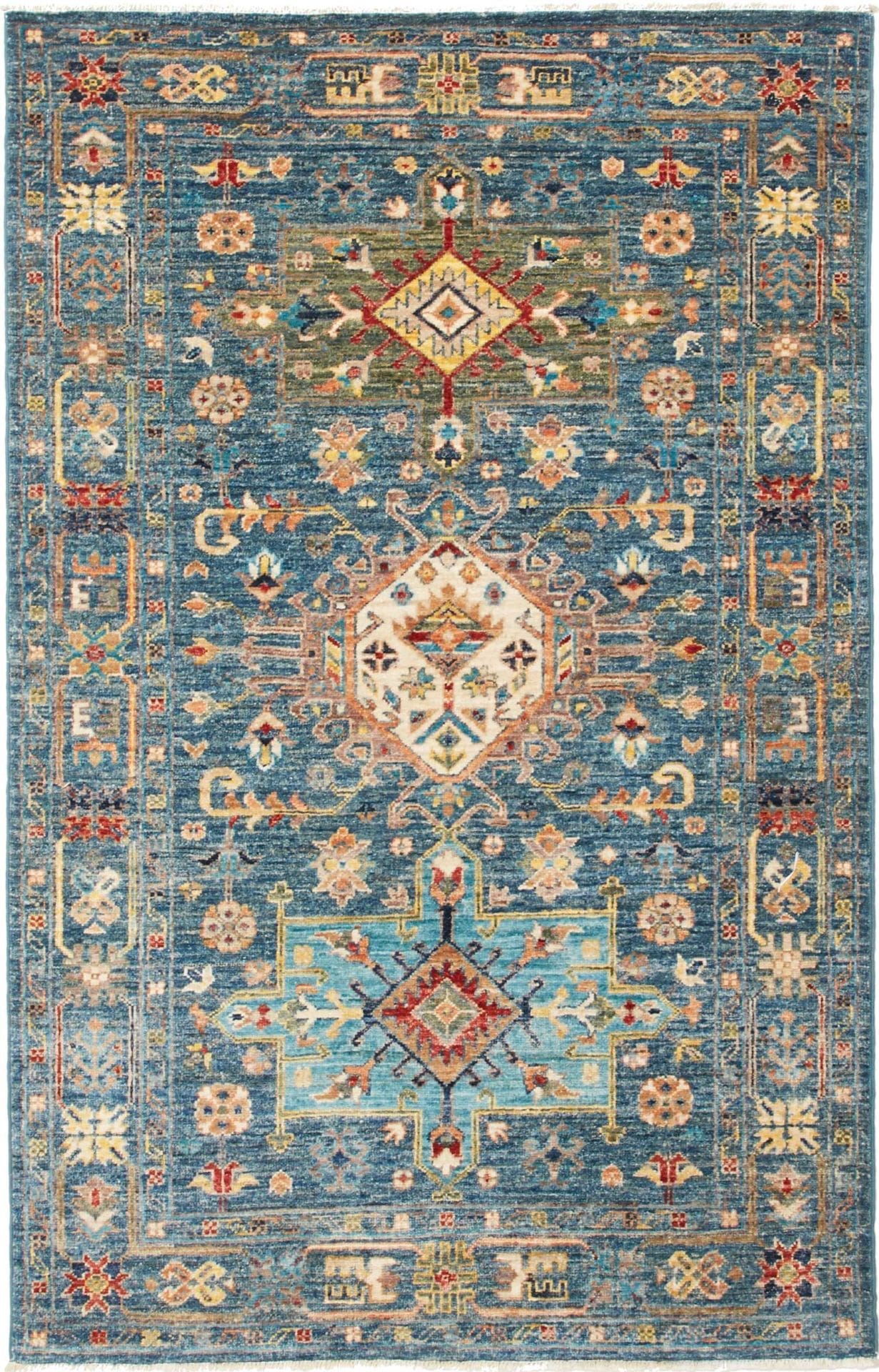 Orientteppich Samarkand 105 x 157cm, Handgeknüpft, Schurwolle