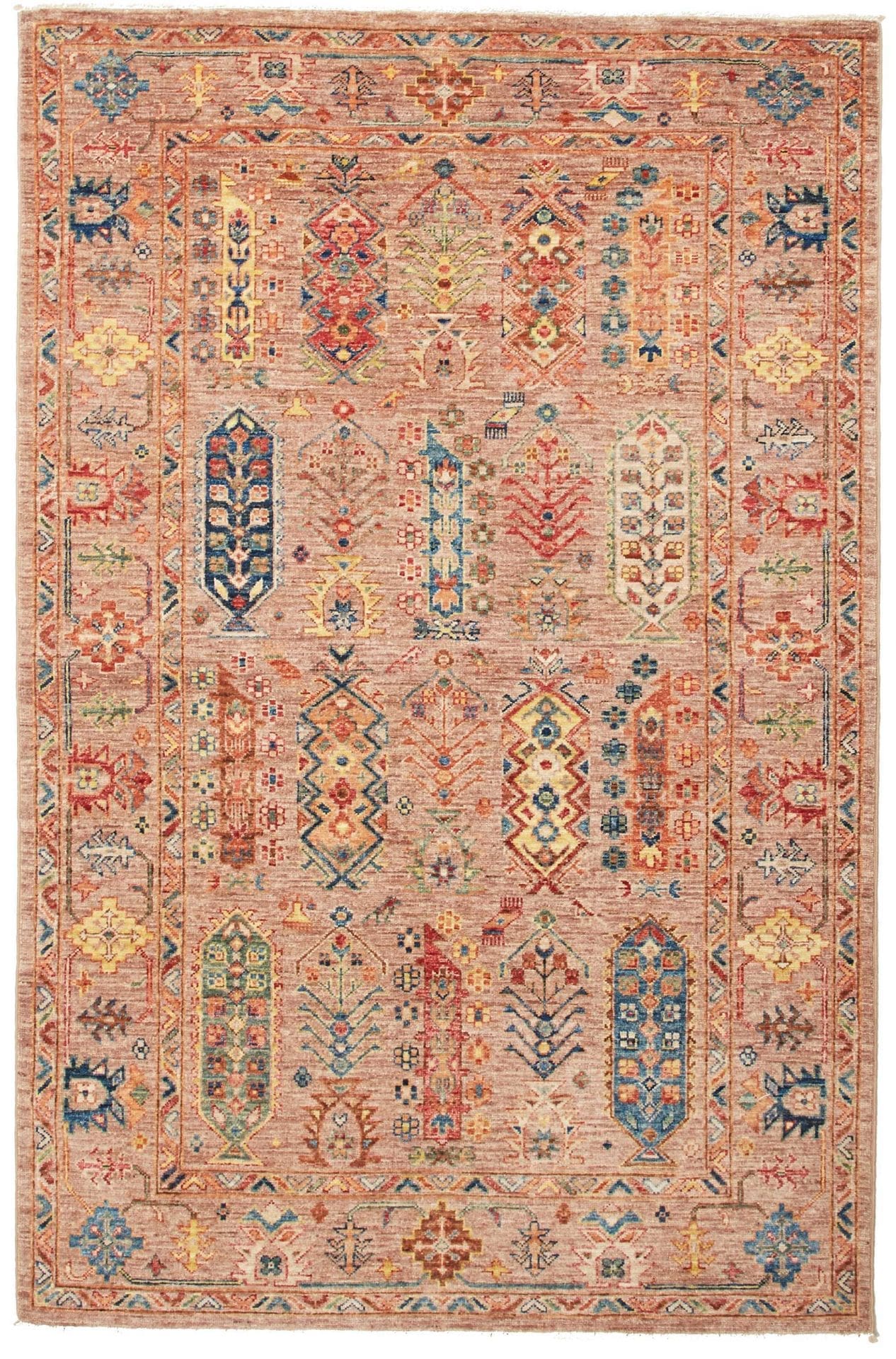Orientteppich Samarkand 126 x 188cm, handgeknüpft, Wolle, bunt