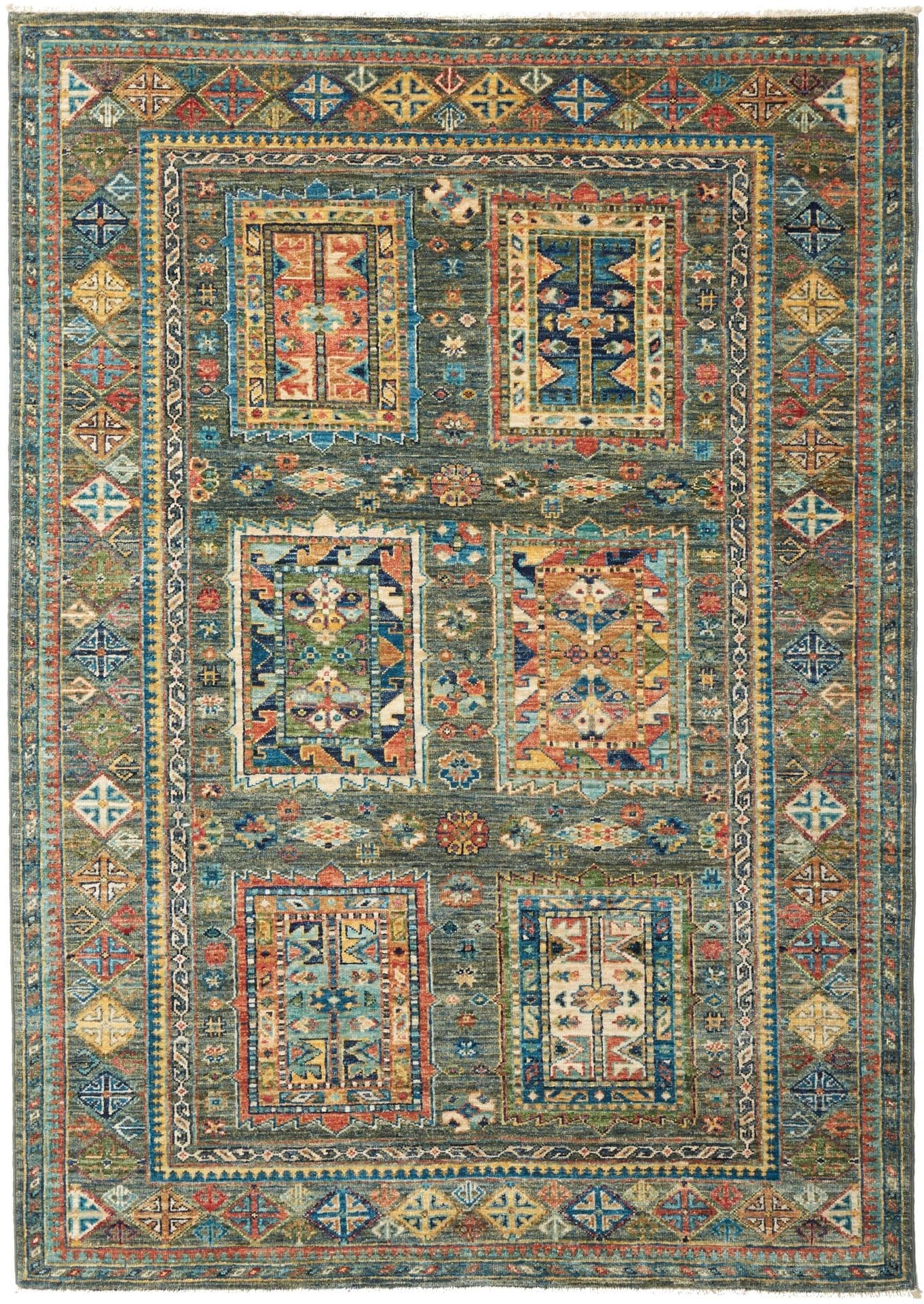Orientteppich Samarkand 128 x 173cm - Handgeknüpft, Wolle, bunt