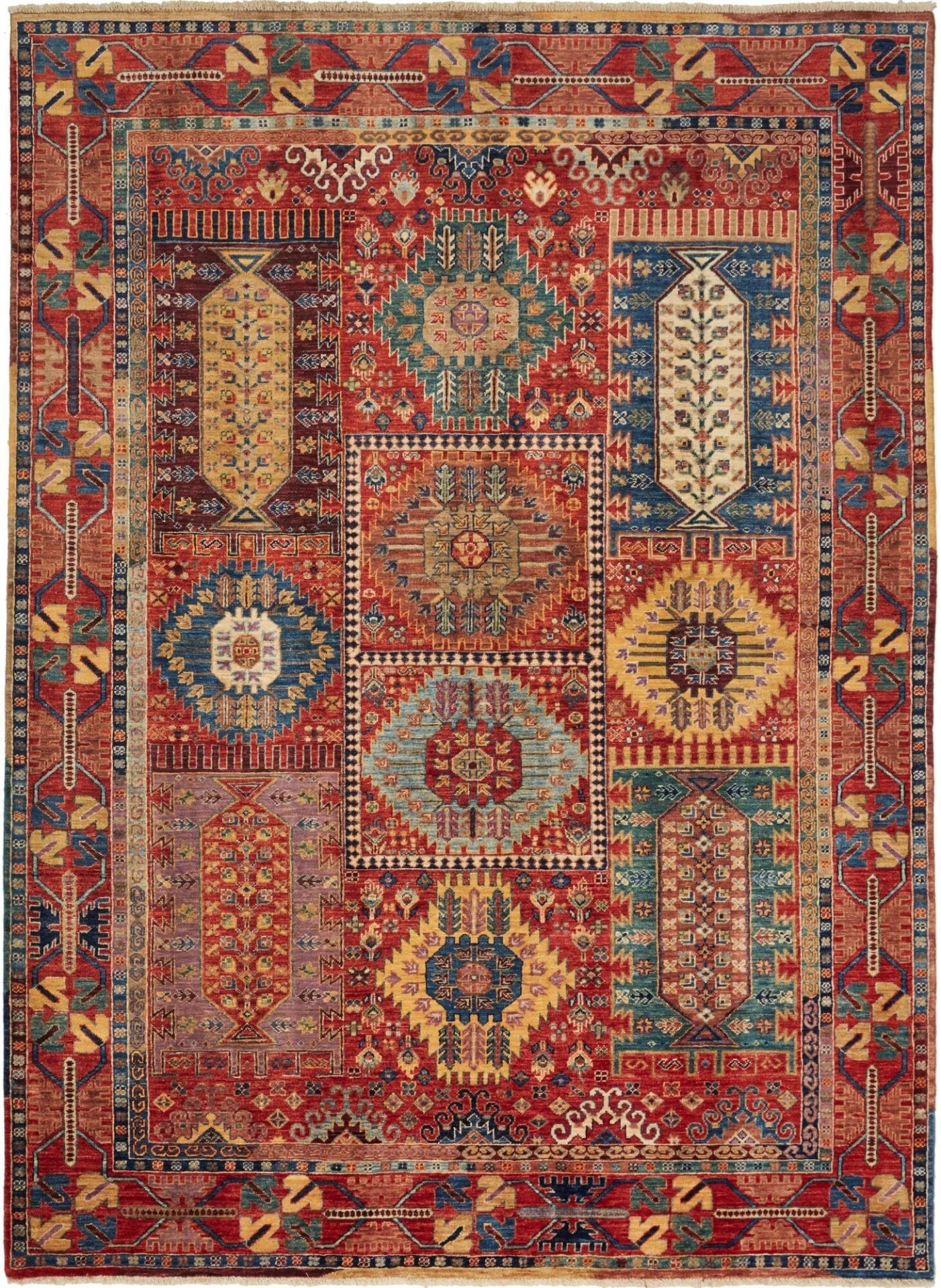 Orientteppich Samarkand 183 x 246cm, handgeknüpft, Wolle, bunt