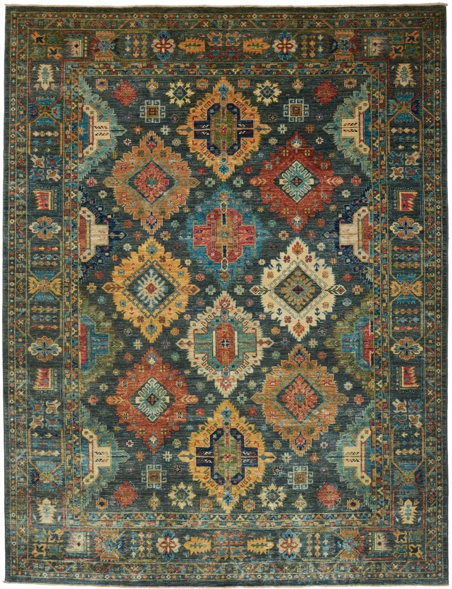 Orientteppich Samarkand 243 x 312cm, handgeknüpft, Wolle, bunt