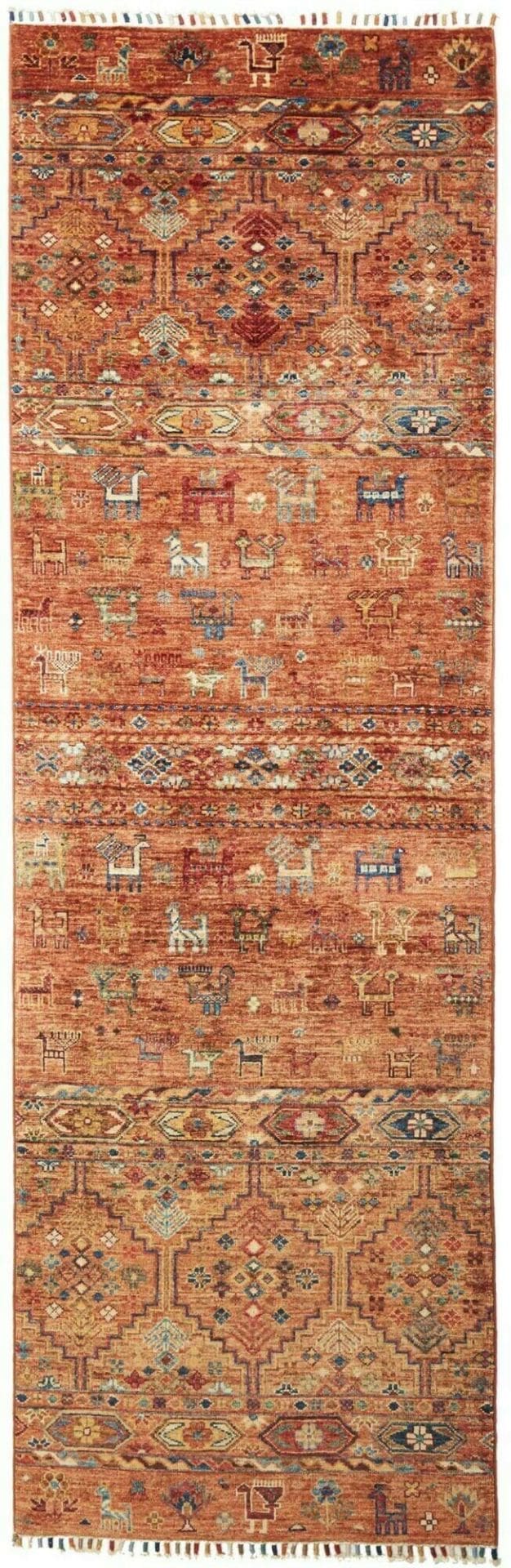 Orientteppich Samarkand 80 x 244 cm, Schurwolle, handgeknüpft