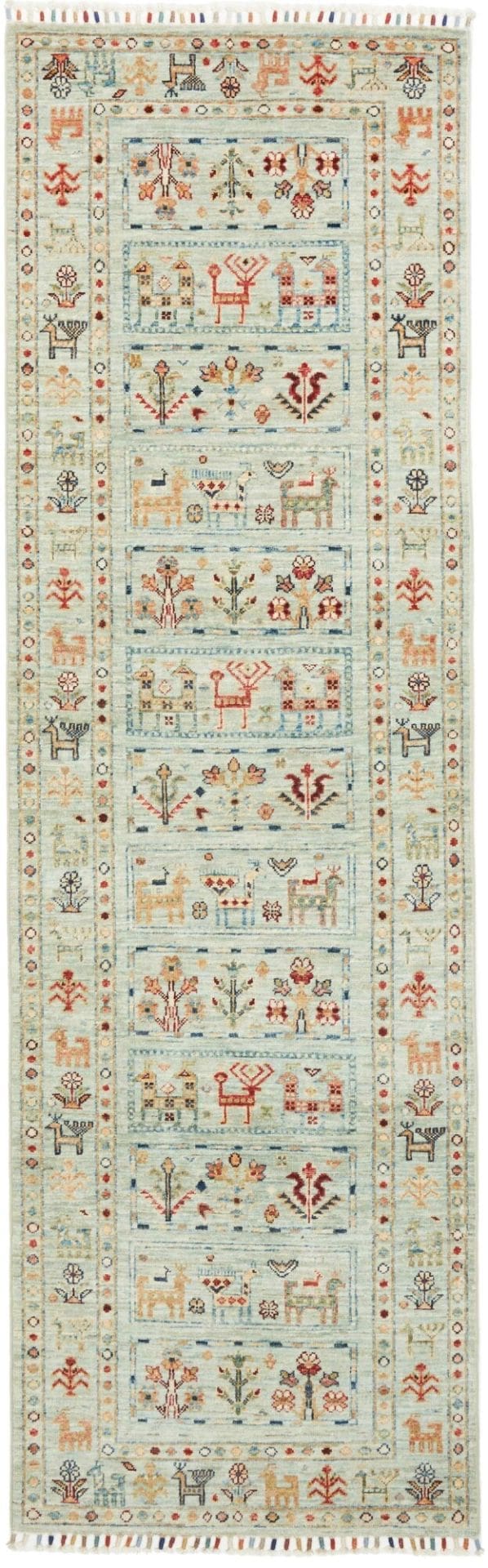 Orientteppich Samarkand 81 x 252 cm, handgeknüpft, Wolle, bunt