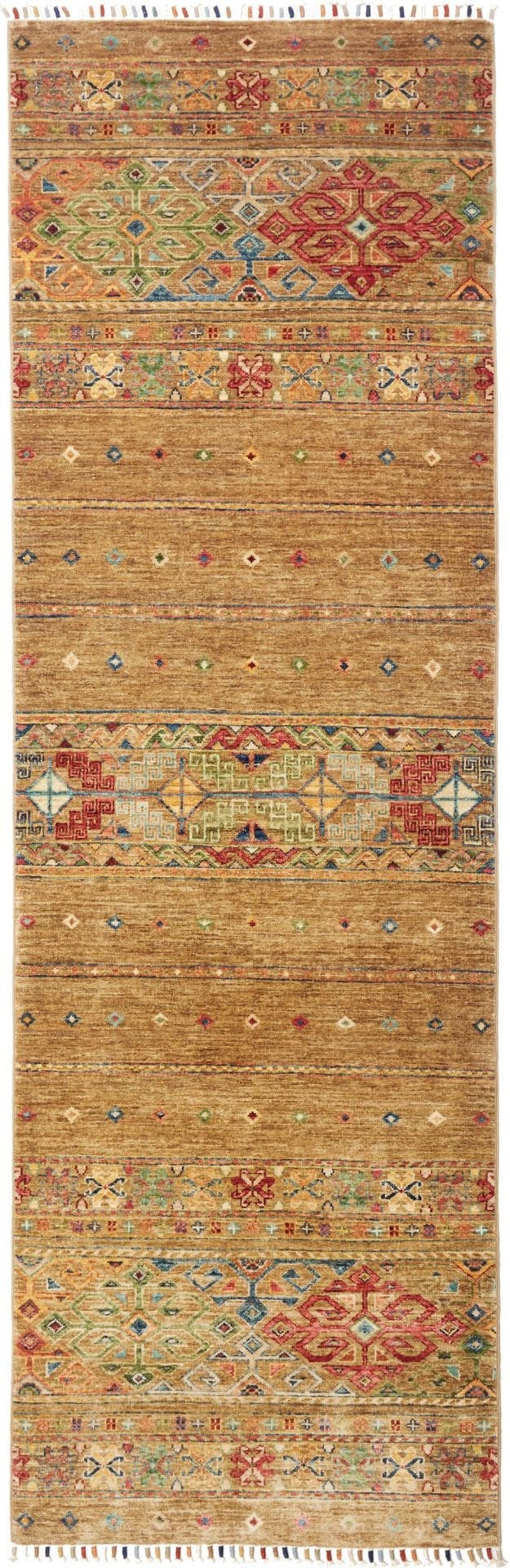 Orientteppich Samarkand 84 x 252 cm, handgeknüpft, Wolle, bunt