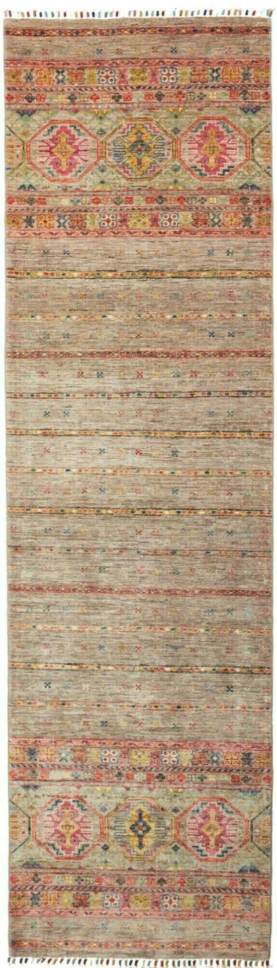 Orientteppich Samarkand 84 x 289cm, handgeknüpft, Wolle, bunt