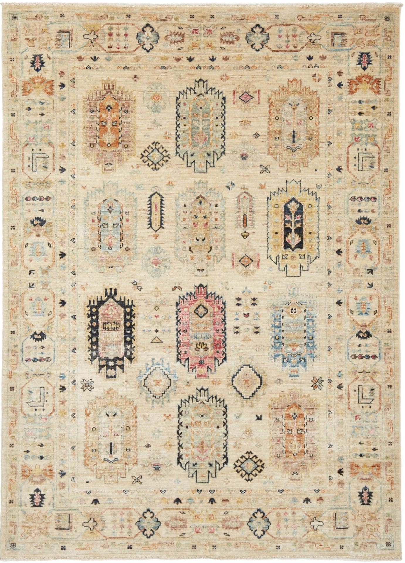 Orientteppich Samarkand Tribal 149 x 204cm, Schurwolle, handgeknüpft