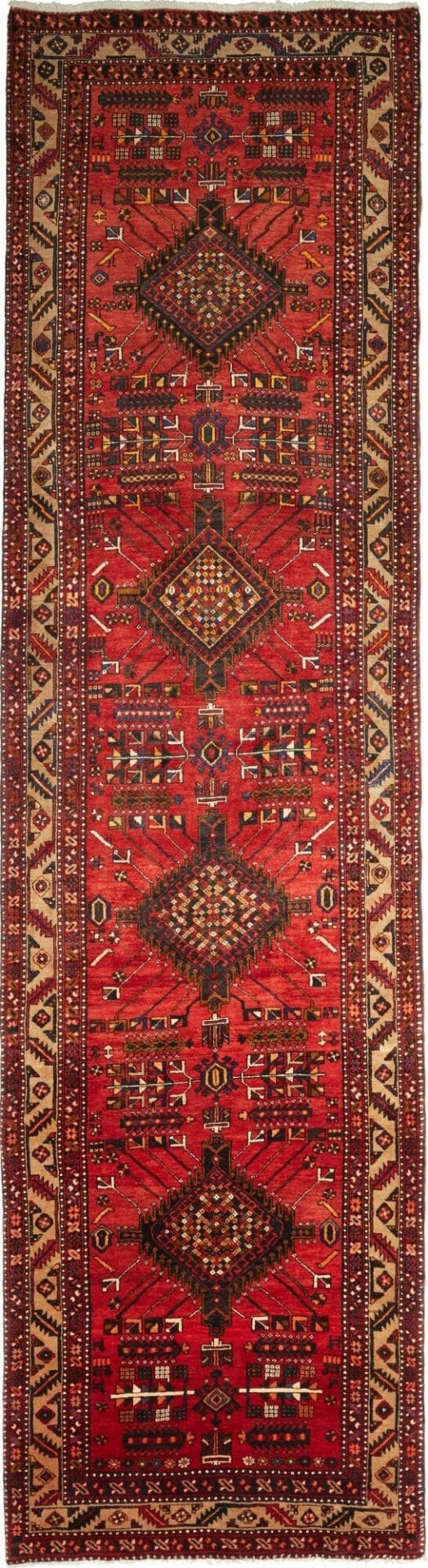 (Verkauft) Orientteppich Täbriz 118 x 430cm, handgeknüpft, Schurwolle, Mahi