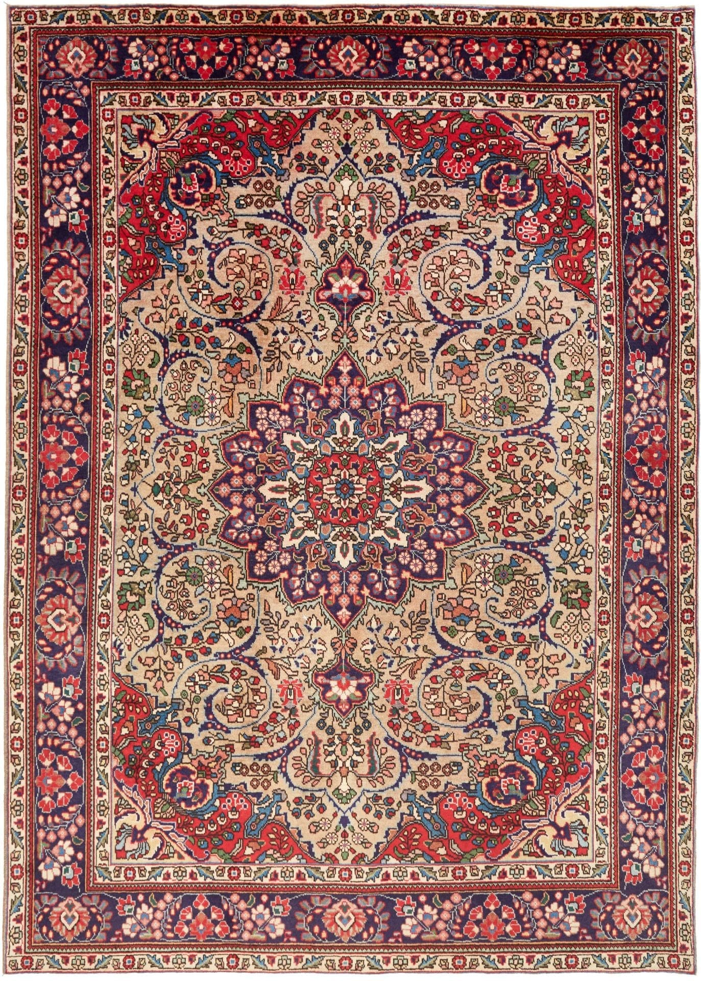 Orientteppich Täbriz 213 x 293 cm, handgeknüpft aus Schurwolle