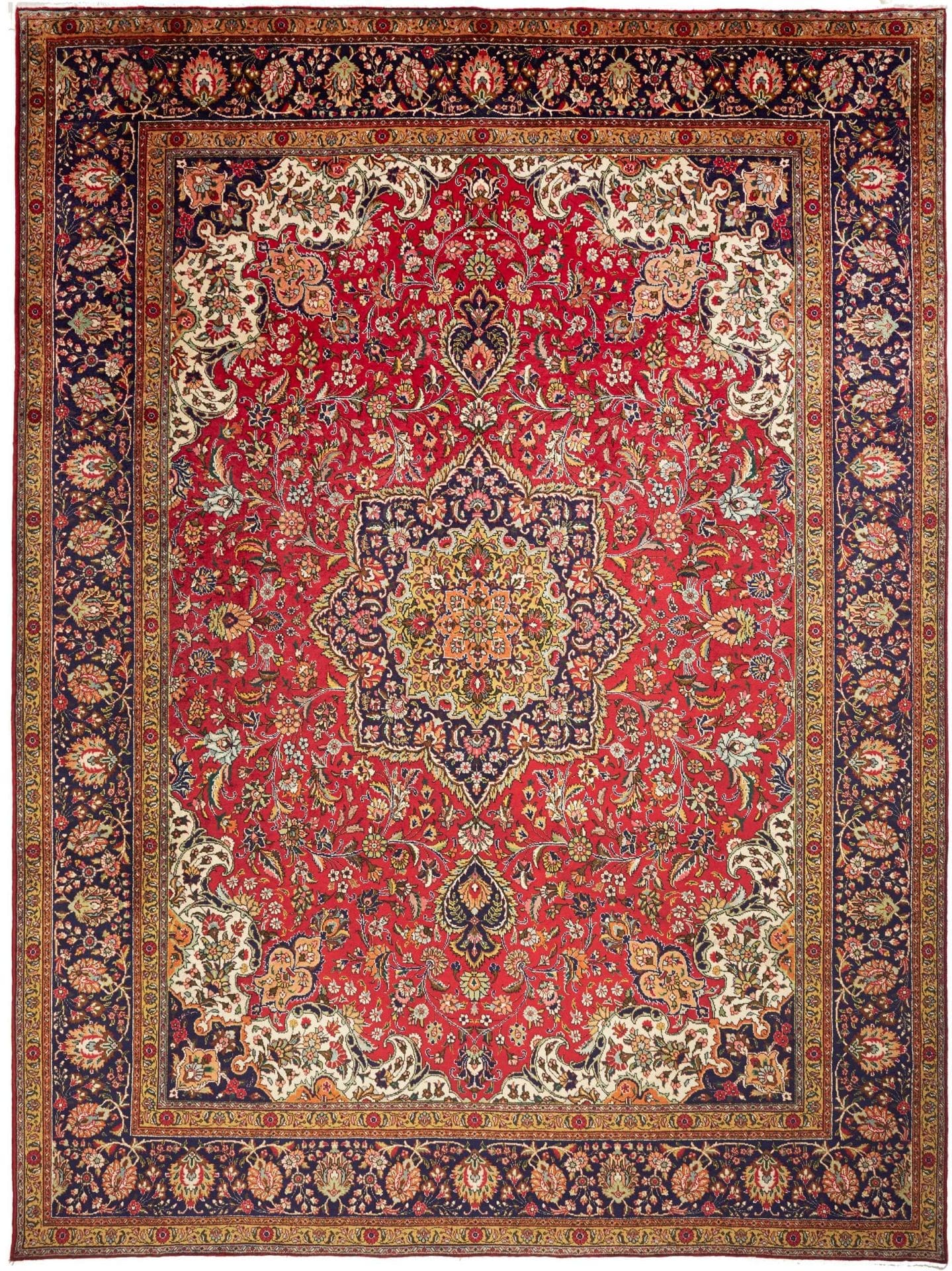 Orientteppich Täbriz 301 x 410 cm, Mahi-Muster, handgeknüpft