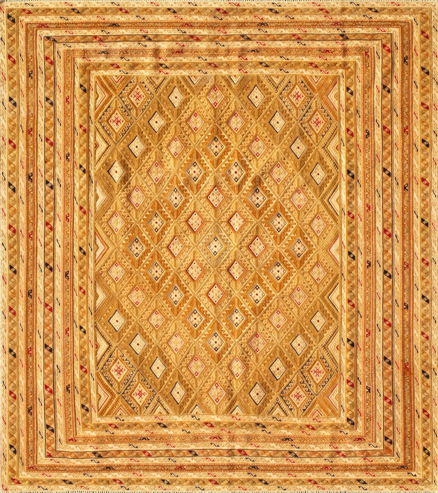 Pakistanischer Orientteppich 188 x 213 cm aus Schurwolle, handgeknüpft