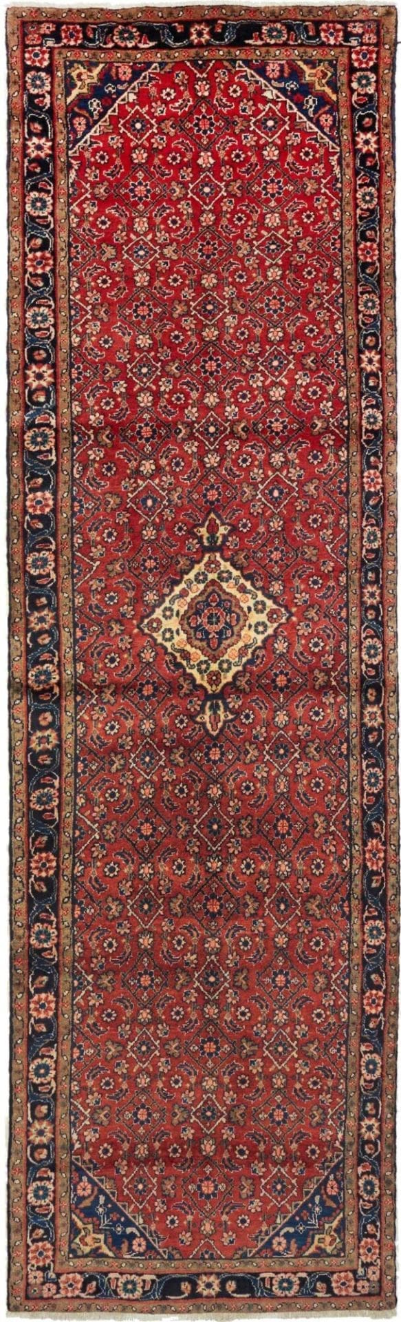 Perser Teppich 110 x 368 cm – handgeknüpft, florale Muster, Schurwolle