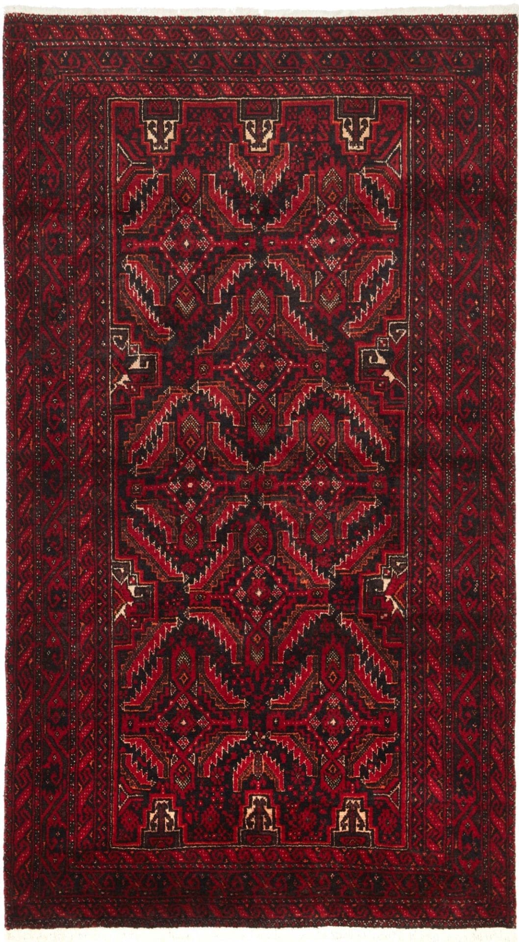 Perserteppich 107 x 190cm aus Schurwolle, handgeknüpft, Nain-Muster