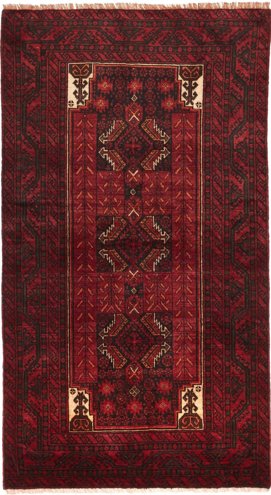 Perserteppich 111 x 200cm, Schurwolle, handgeknüpft, Nain-Stil