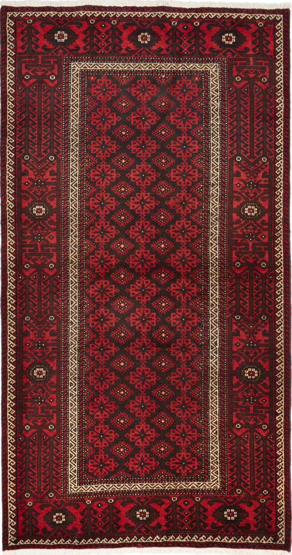 Perserteppich 112 x 211cm, handgeknüpft aus Schurwolle, Nain-Muster