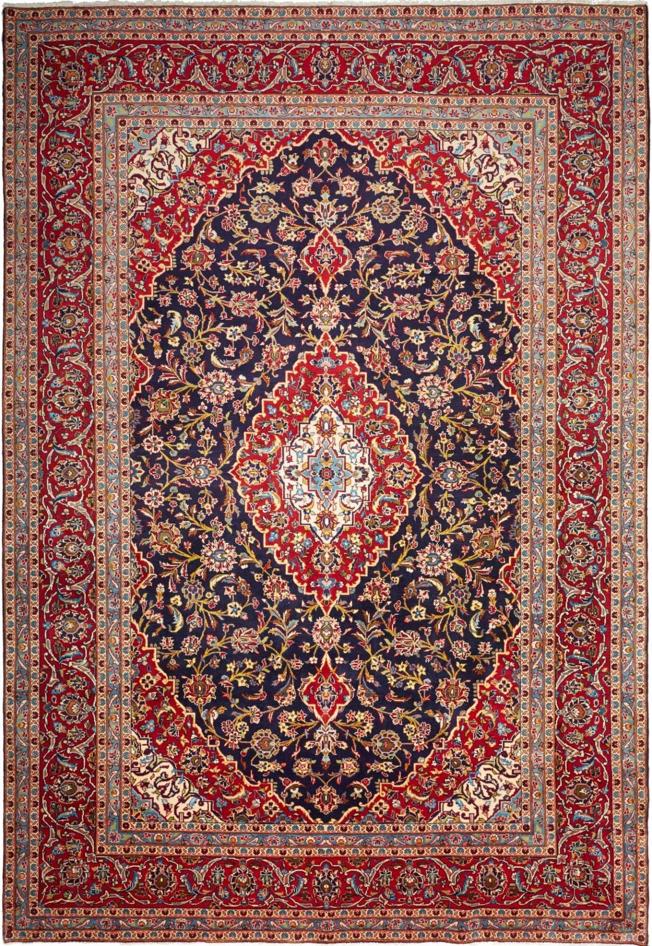 Persischer Kashan Teppich 251 x 362 cm, Schurwolle, handgeknüpft