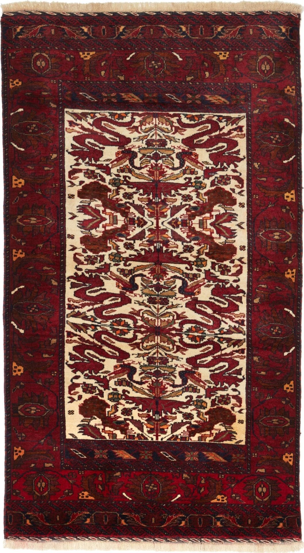 Persischer Teppich 101 x 182cm - Schurwolle, handgeknüpft