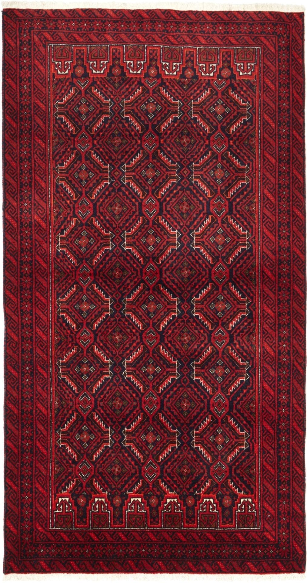 Persischer Teppich 110 x 200 cm aus Schurwolle, handgeknüpft