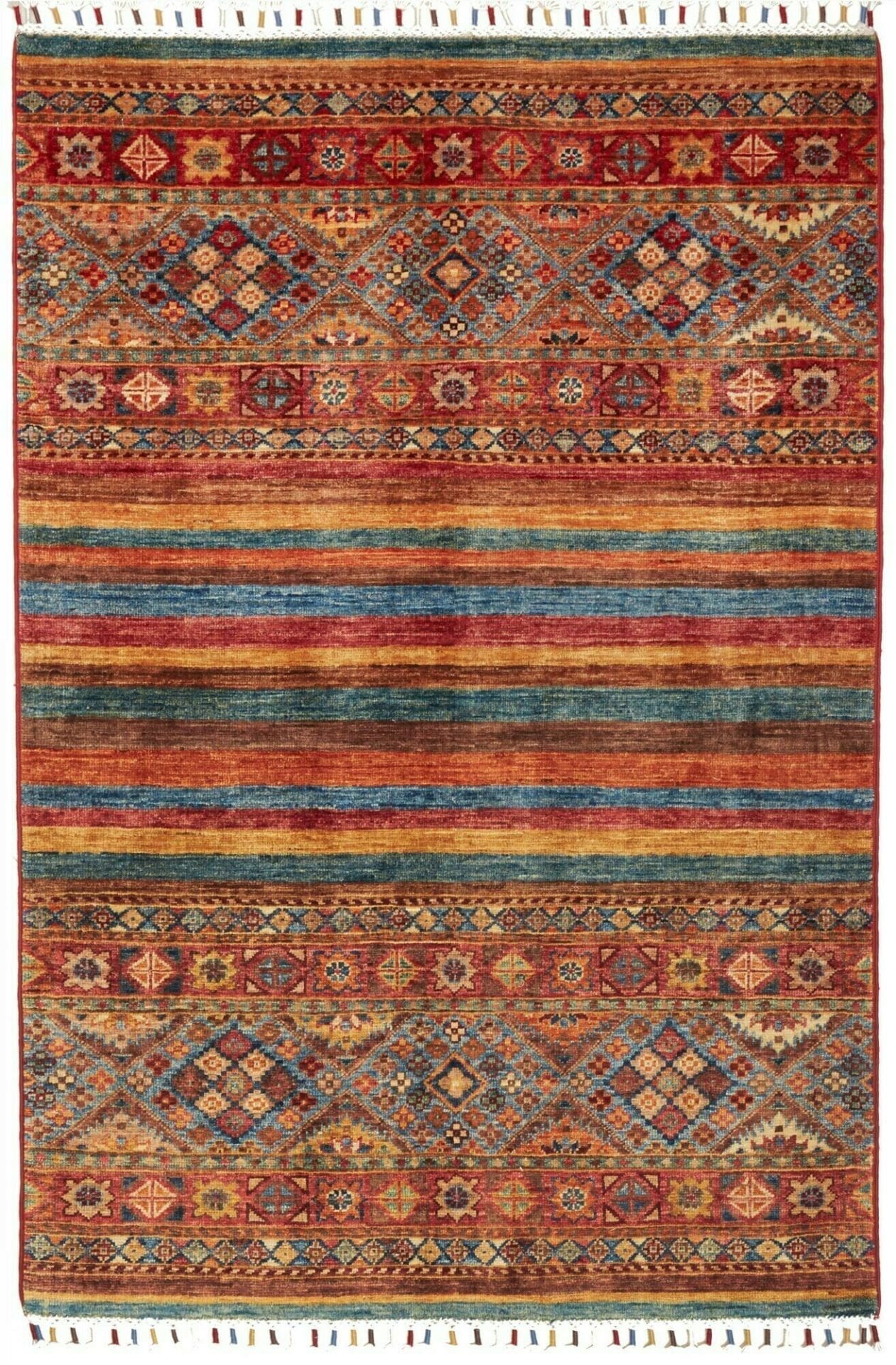 (Verkauft) Samarkand Orientteppich 103 x 151 cm, Handgeknüpft, Wolle