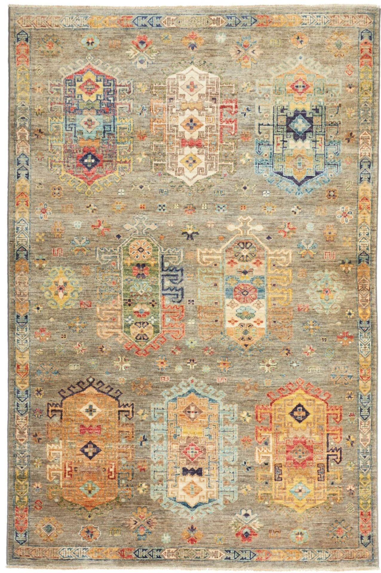 Samarkand Orientteppich 125 x 181cm, handgeknüpft, Wolle